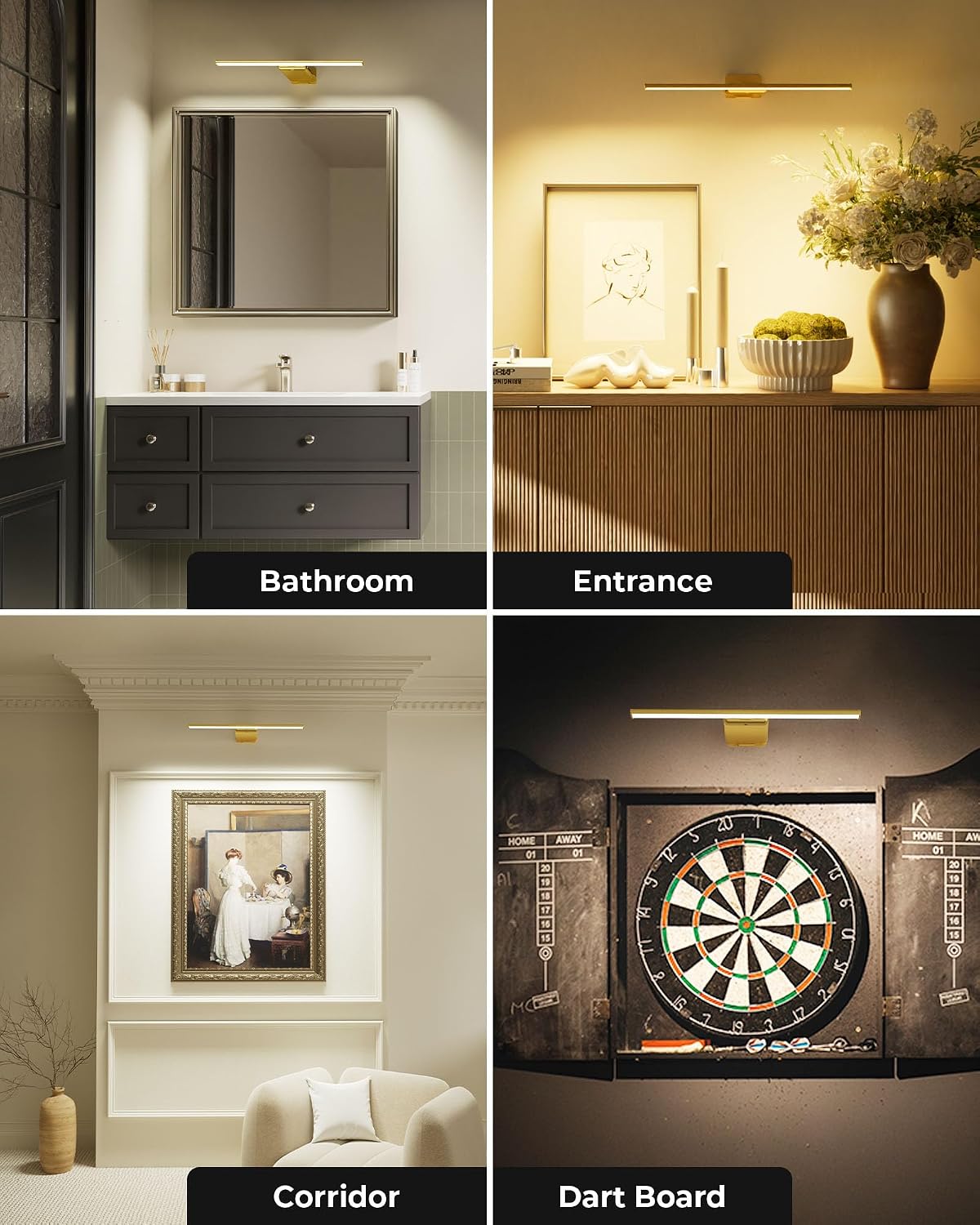 Picture Light for Wall with Remote, Picture Lights Battery Operated Rechargeable 12000mAh, 3 Colors & 3 Timers