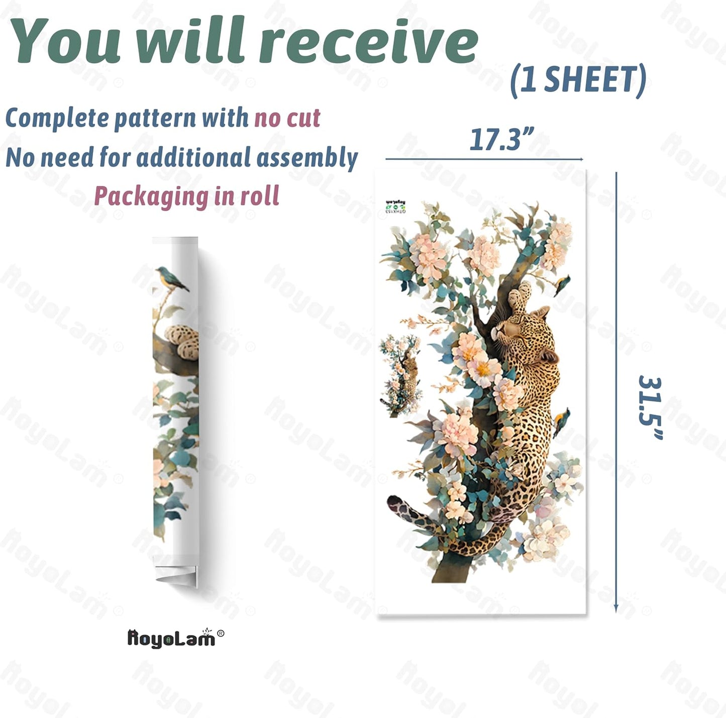 Flowers Wall Decals Removable Jungle Animal Vinyl Stickers