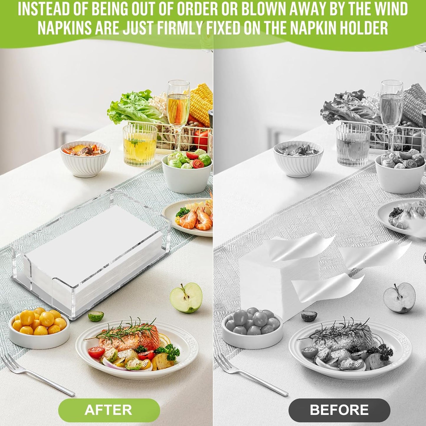 Acrylic Guest Towel Napkin Holder / Clear