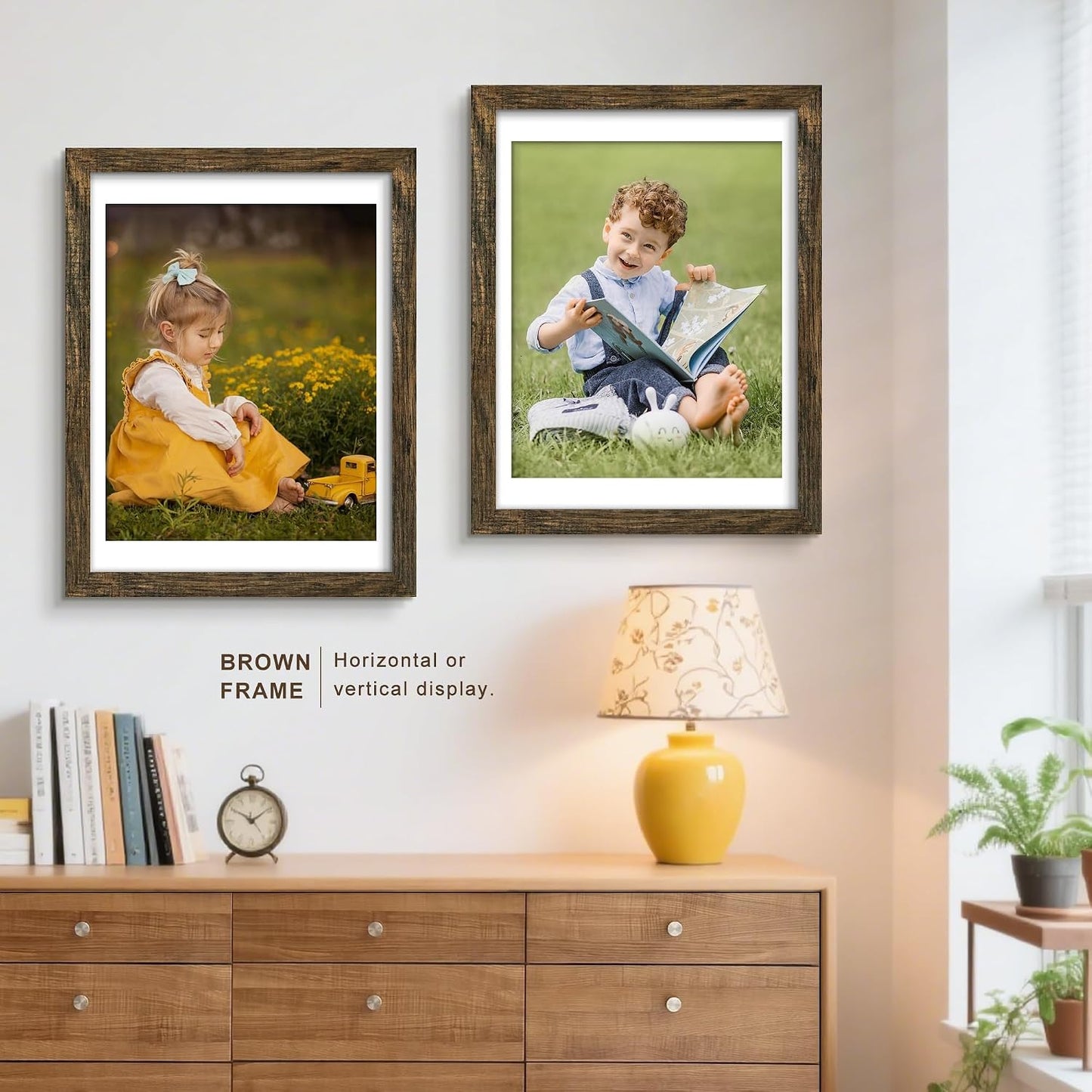 18x24 Rustic Brown Poster Frame, Picture Frame for Wall, 3 Pack | Fits 16x20 Photos With Mat or 18x24 Without Mat