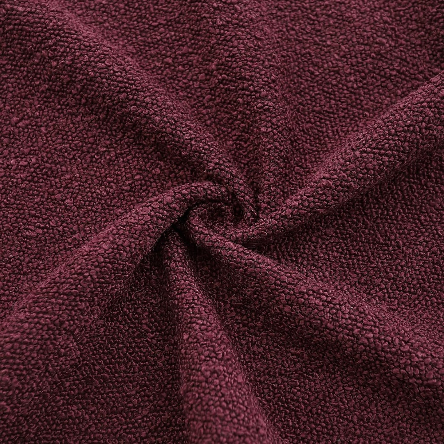 Boucle Throw Pillow Covers / Burgundy / 18 x 18 / Set of 2