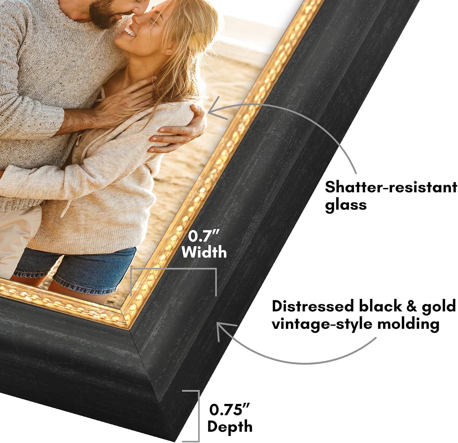 Vintage Frames / Picture Frame / Vintage Frame / 4 x 6 / Black Gold