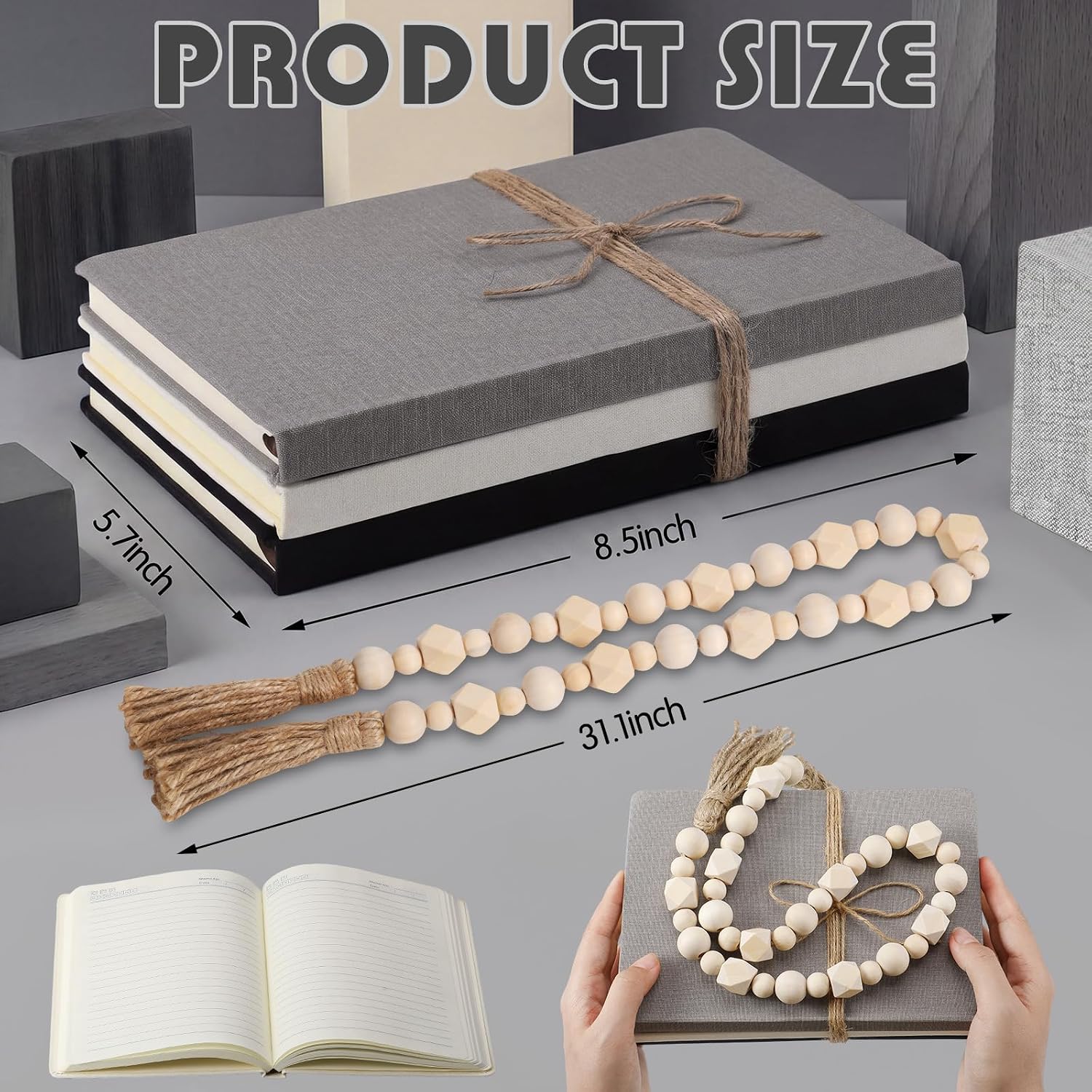 Faux Decorative Books Set / Modern Black / 8.5 x 5.7 / Set of 3