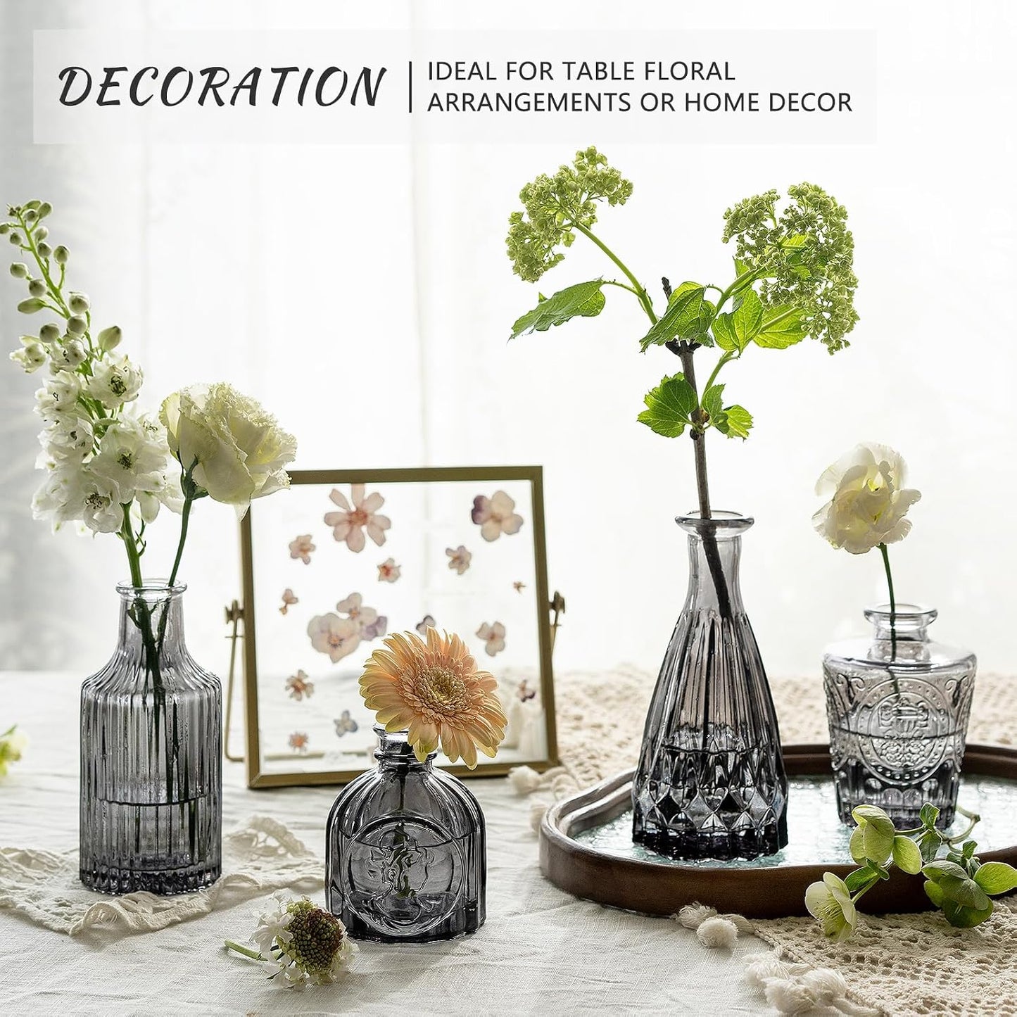 Mini Vintage Vase for Rustic / Black / Set of 12