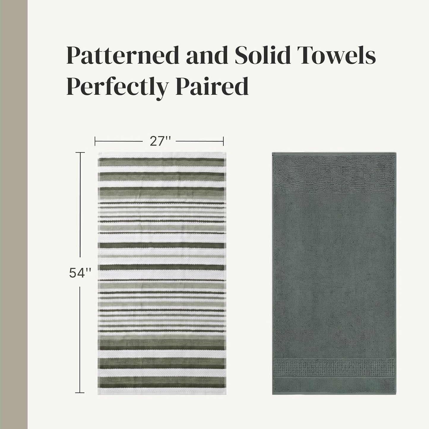 Modern Threads 6 Piece Bath Towel Set – Bathroom Towel Set with 2 Bath Towels, 2 Hand Towels & 2 Washcloths – 100%