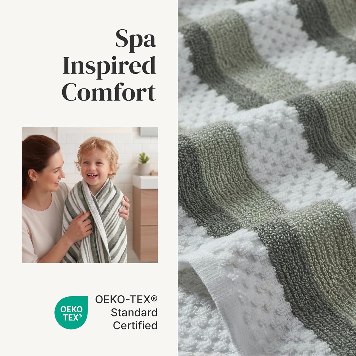 Modern Threads 6 Piece Bath Towel Set – Bathroom Towel Set with 2 Bath Towels, 2 Hand Towels & 2 Washcloths – 100%
