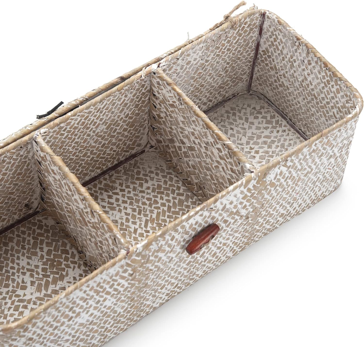 Seagrass Storage Basket / Whitewash 3 Sections