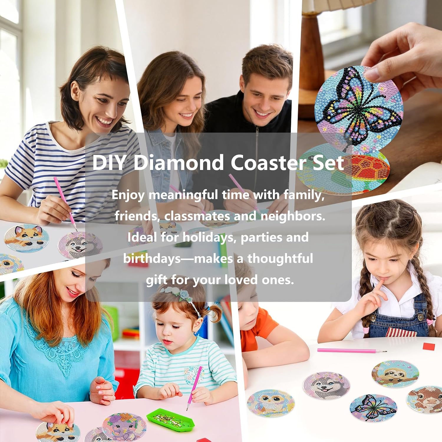 Holder / DIY Gem Art / Animal / 3.9 Inch / Set of 8