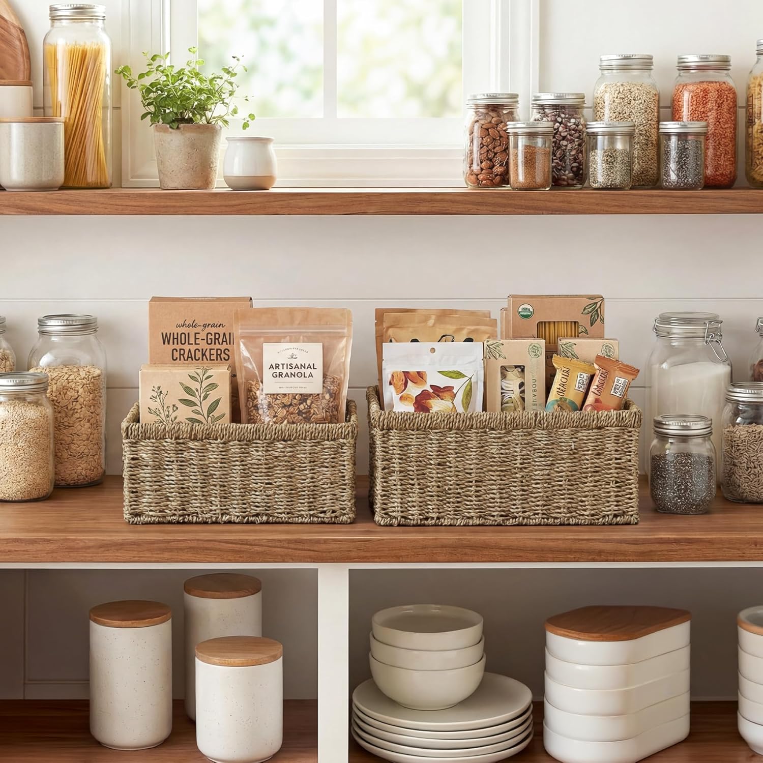 Wicker Storage Baskets / Natural