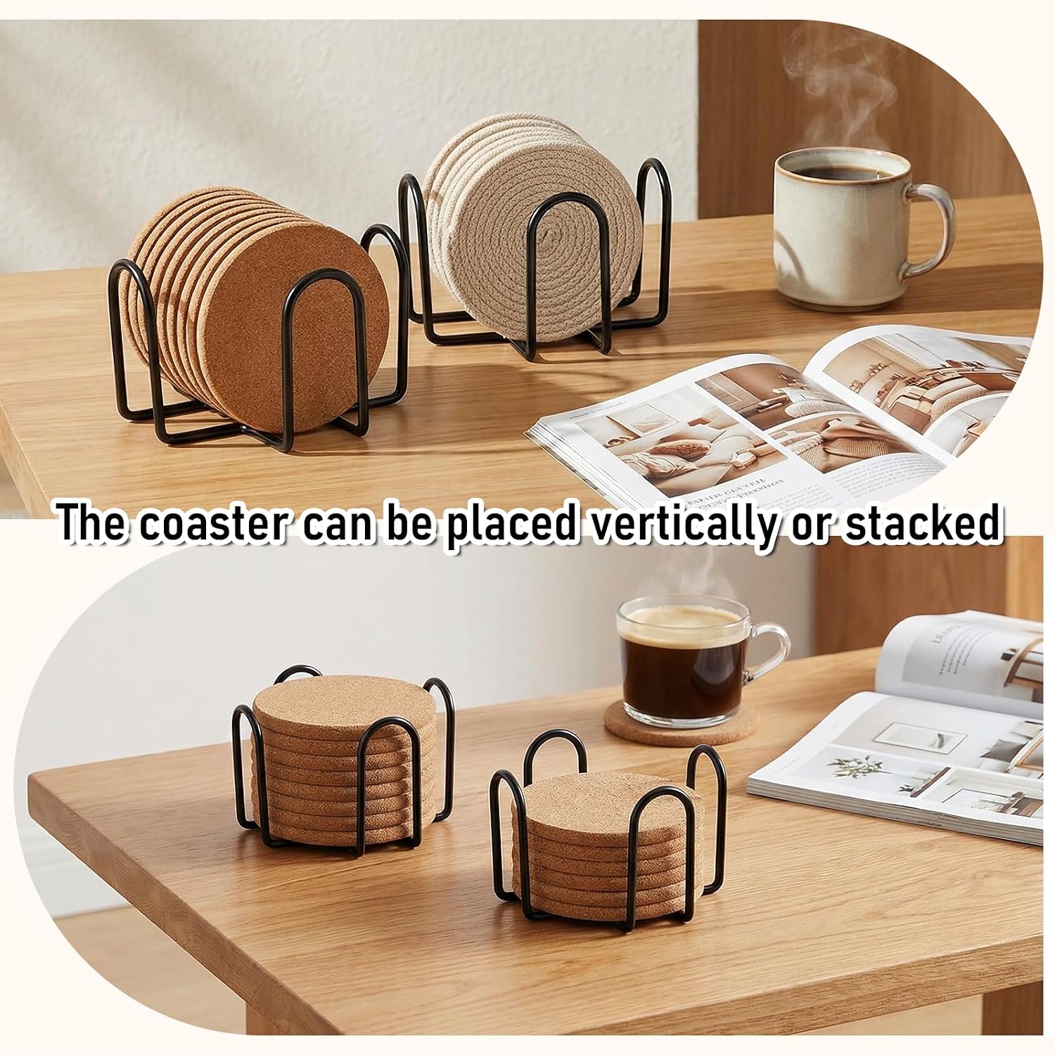 Metal Coaster Holder / Black / 4 Inch / Set of 16