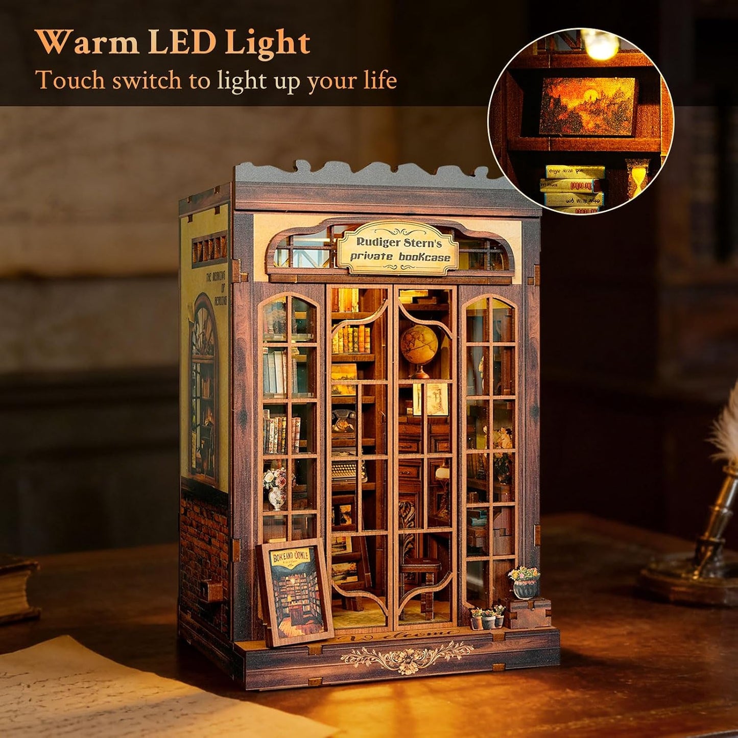 Bookend Decor / LED Sensor Light / Bn-bookcase
