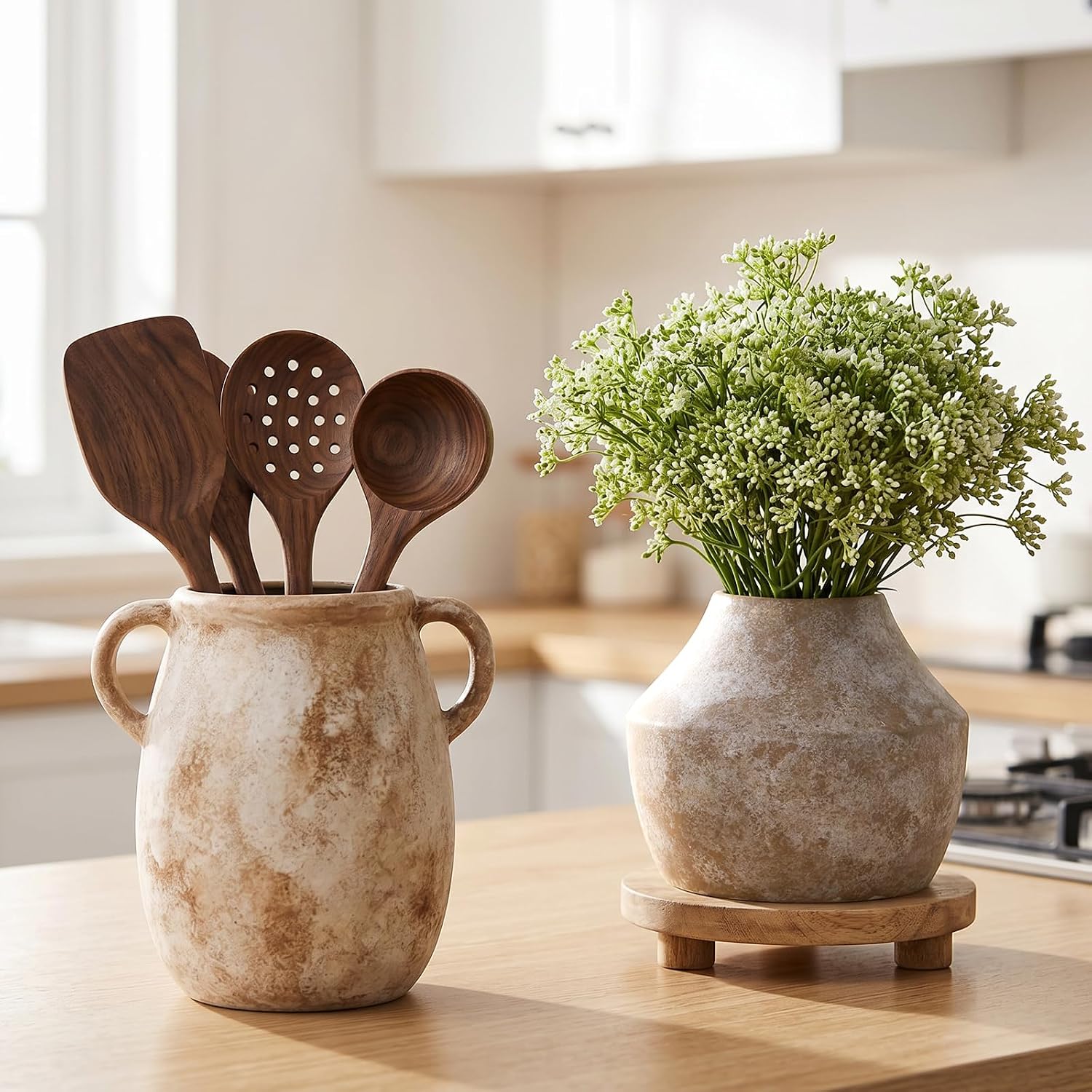Ceramic Flower Vase / 1-terracotta/7.9 / 7.9 Inch