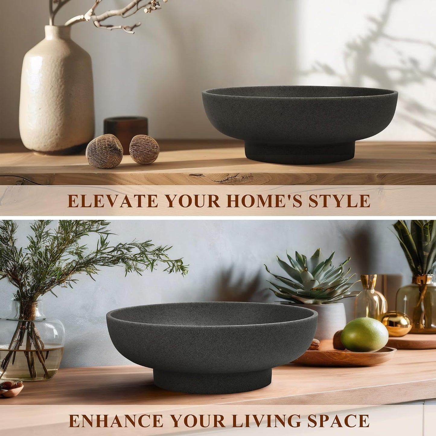 Modern Handicraft Bowls / Stone Black