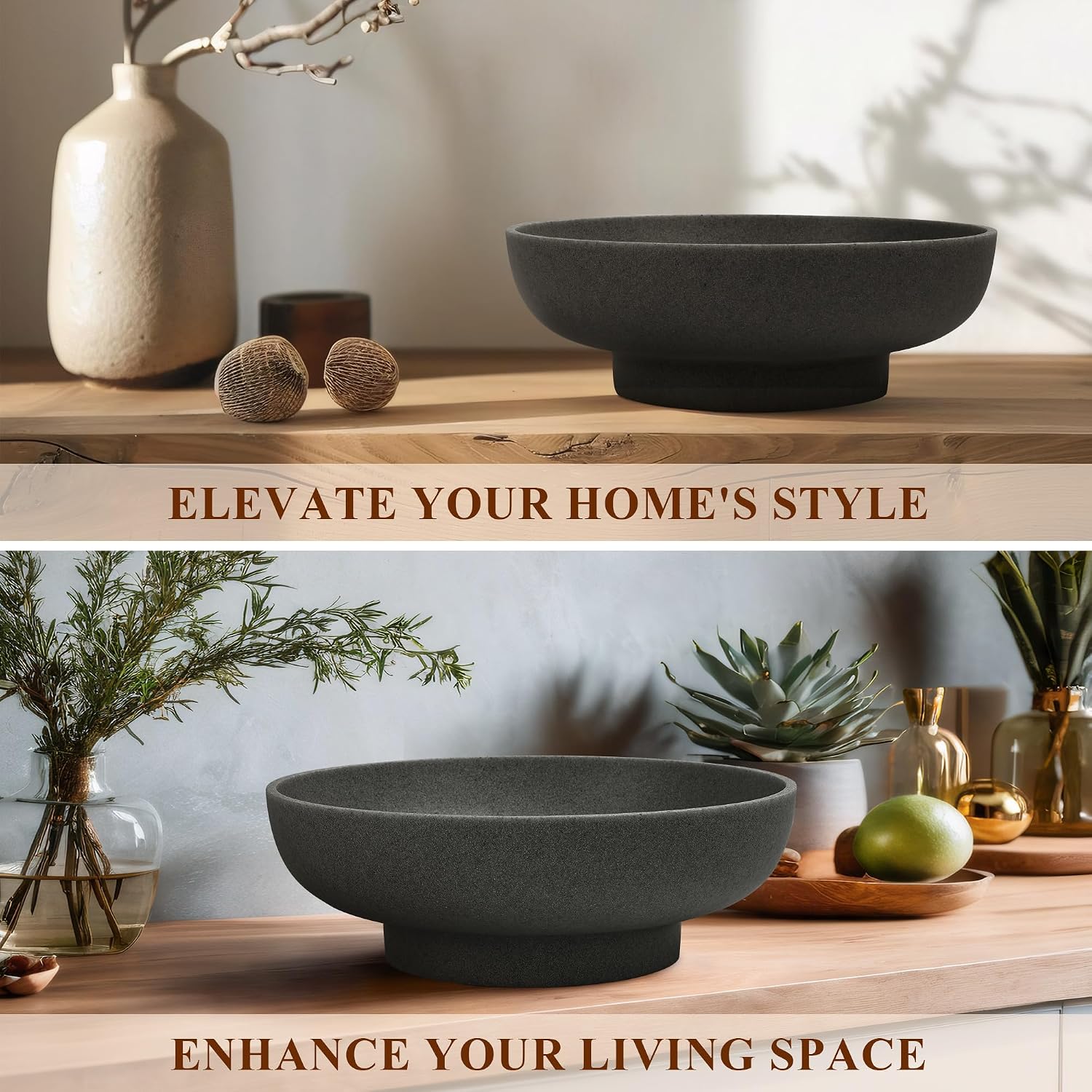 Modern Handicraft Bowls / Stone Black