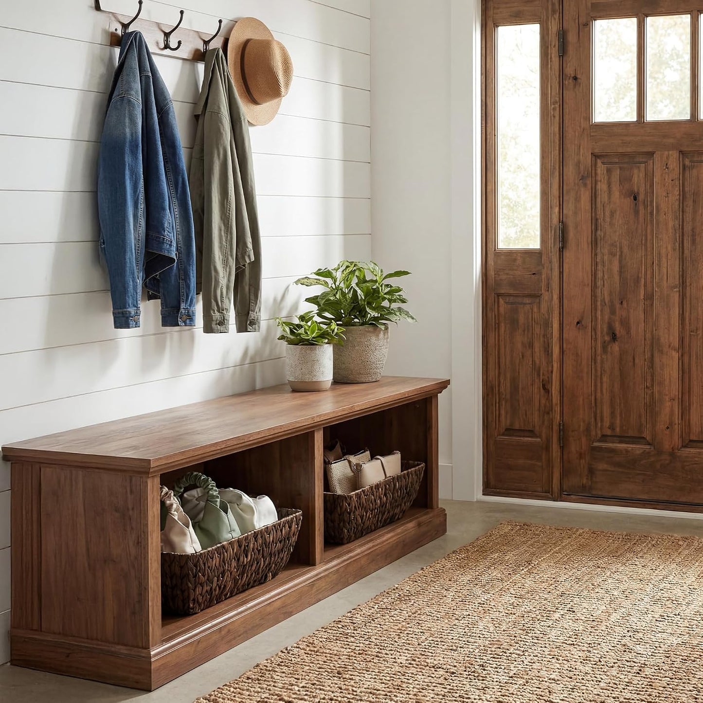 Wicker Baskets / Wicker Baskets for Storage / Dark Brown / Large