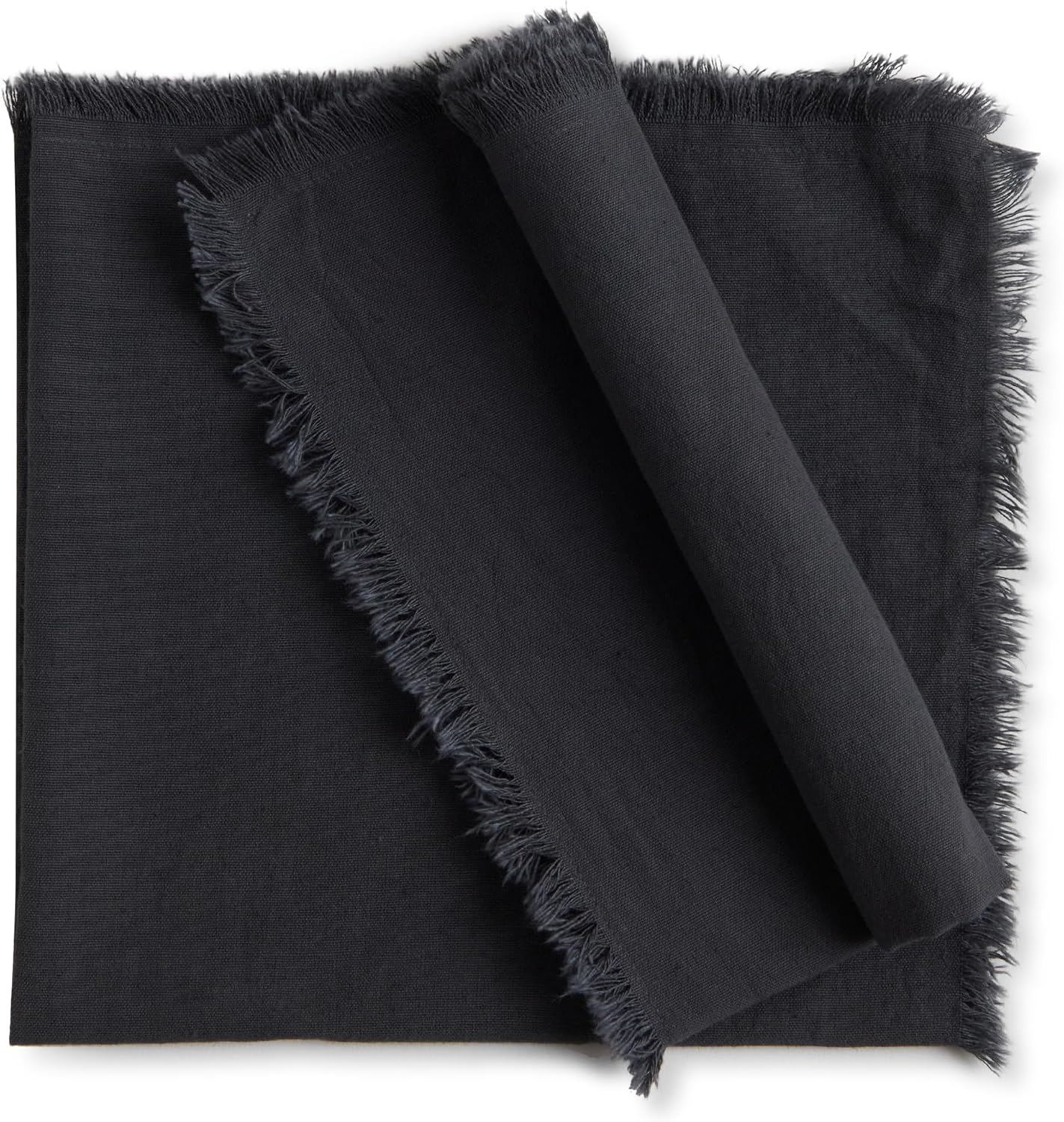 ACCENTHOME Grey Cotton Linen Napkin Set of 12 18x18 inch Dinner Napkins - Washable Soft Premium Hotel Quality Reusable