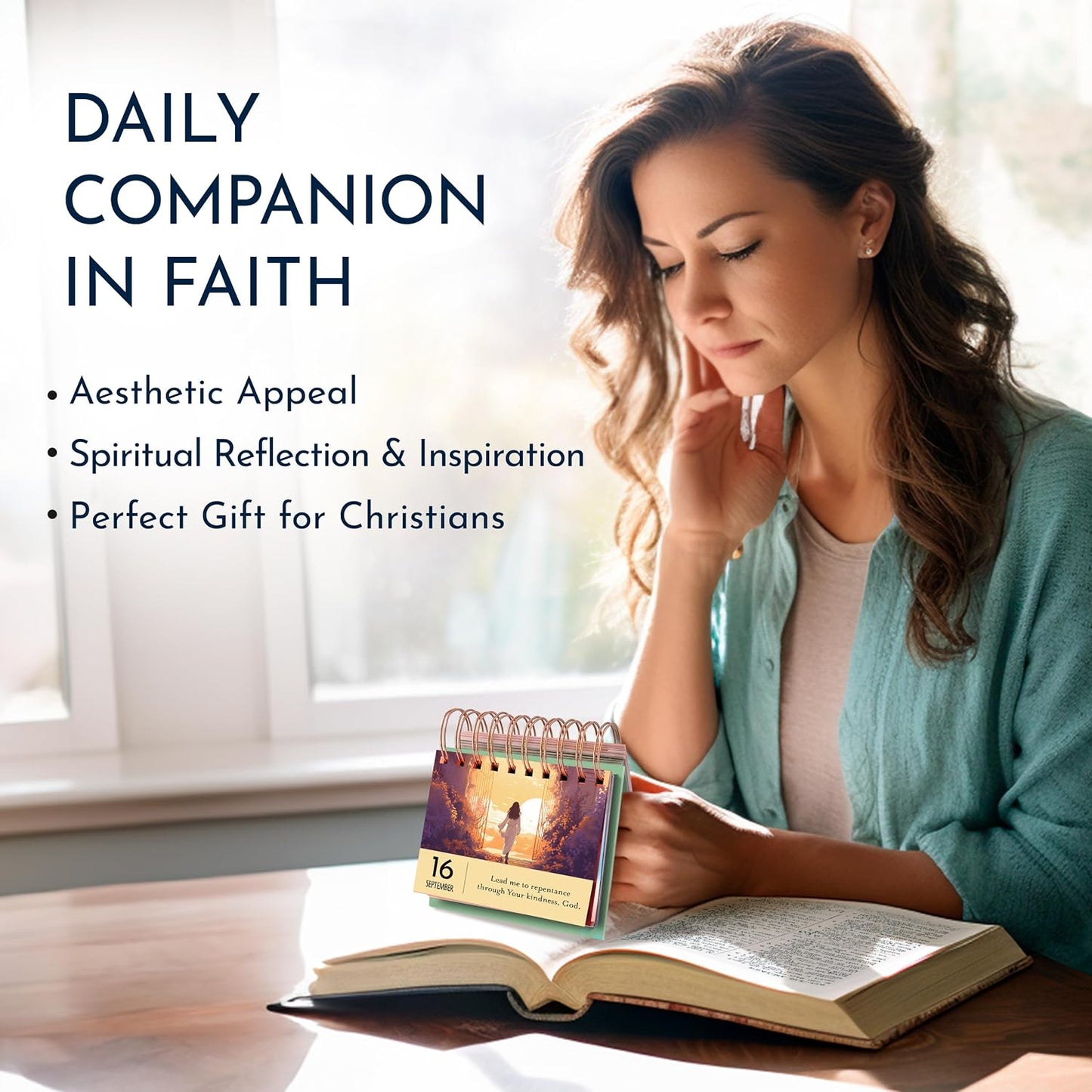 Religious Daily Devotional Calendar for Women, 366 Devotions & Reflections | Religious Gifts for Women, Devotional Flip