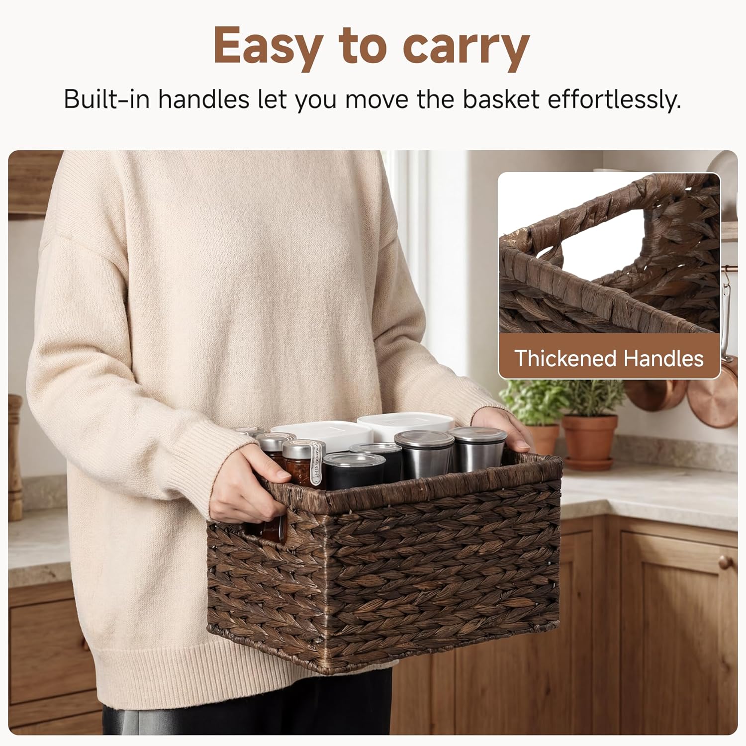 Organizer Basket / Water Hyacinth Baskets / Brown / 2 x 13