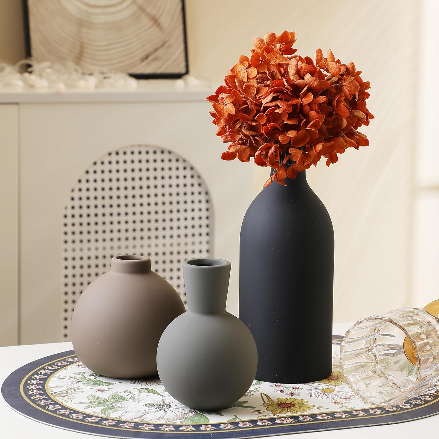 Ceramic Vase / 001-multicolor / Set of 3
