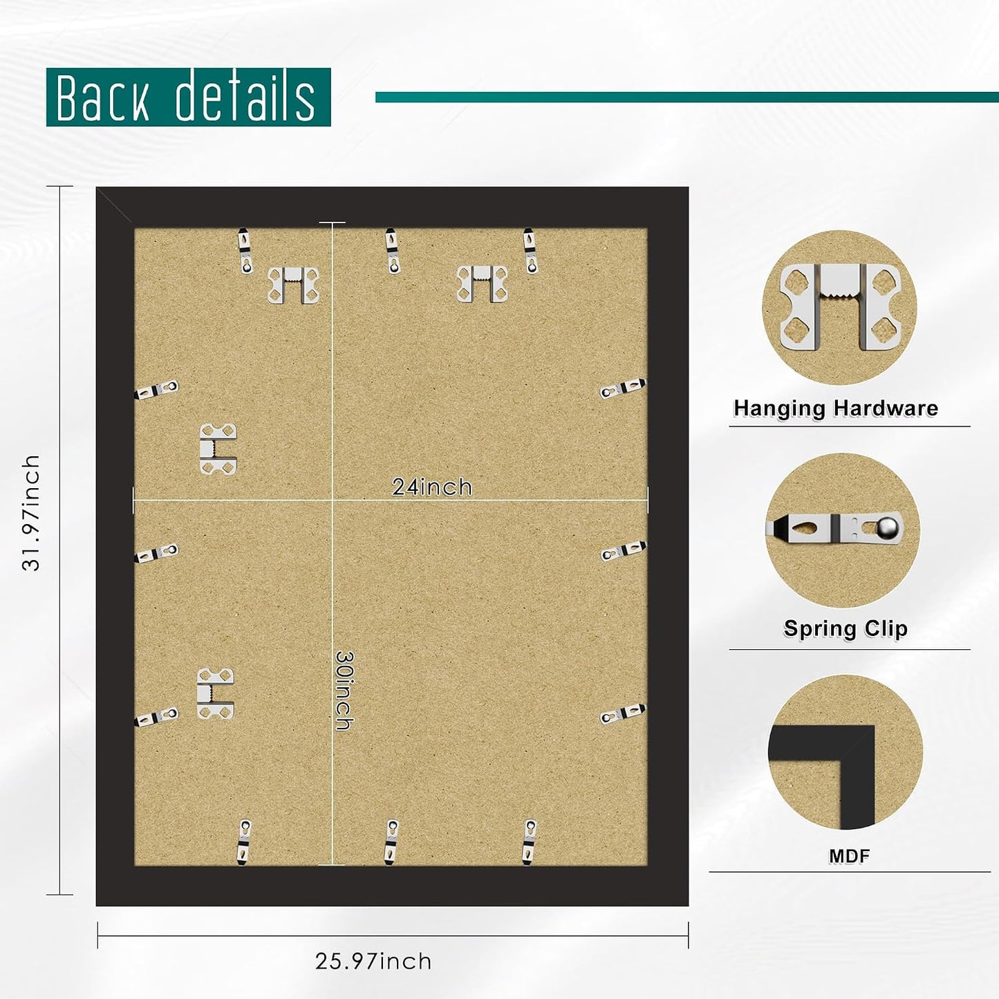 24x30 Black Puzzle Frame, Picture Frame for Wall, 3 Pack | Fits 18x24 Posters With Mat or 24x30 Without Mat, Vertical