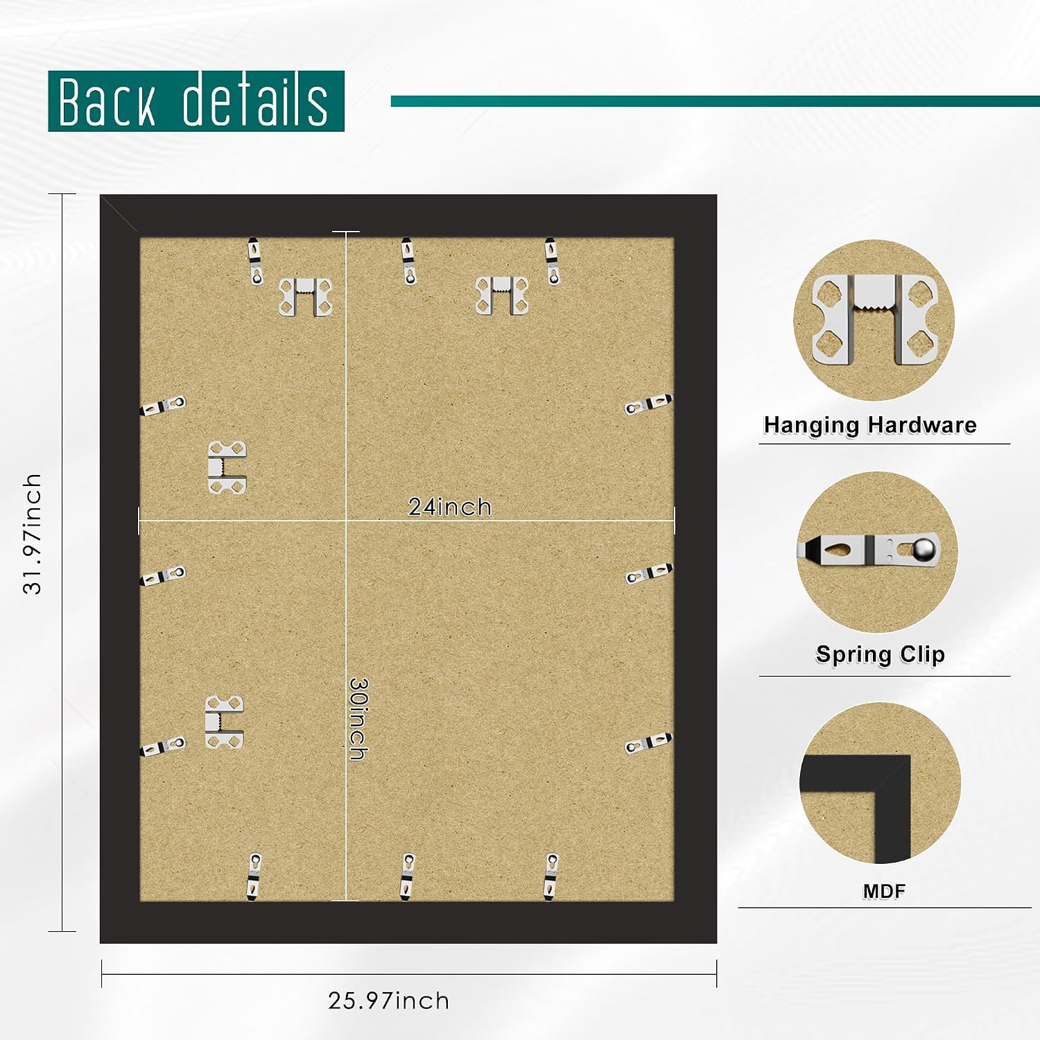 24x30 Black Puzzle Frame, Picture Frame for Wall, 3 Pack | Fits 18x24 Posters With Mat or 24x30 Without Mat, Vertical