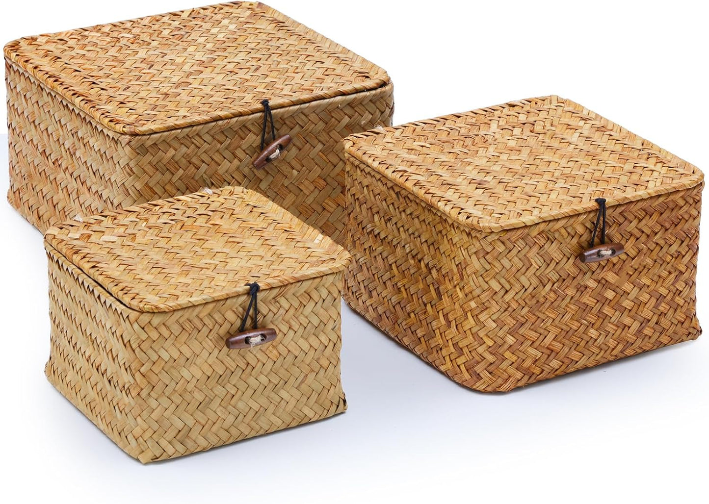 Handwoven Baskets for Storage / Square / Set of 3