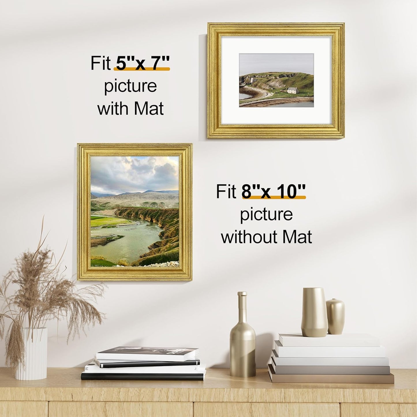 Ornate Vintage Photo Frame / 8 x 10 / Gold / Set of 2
