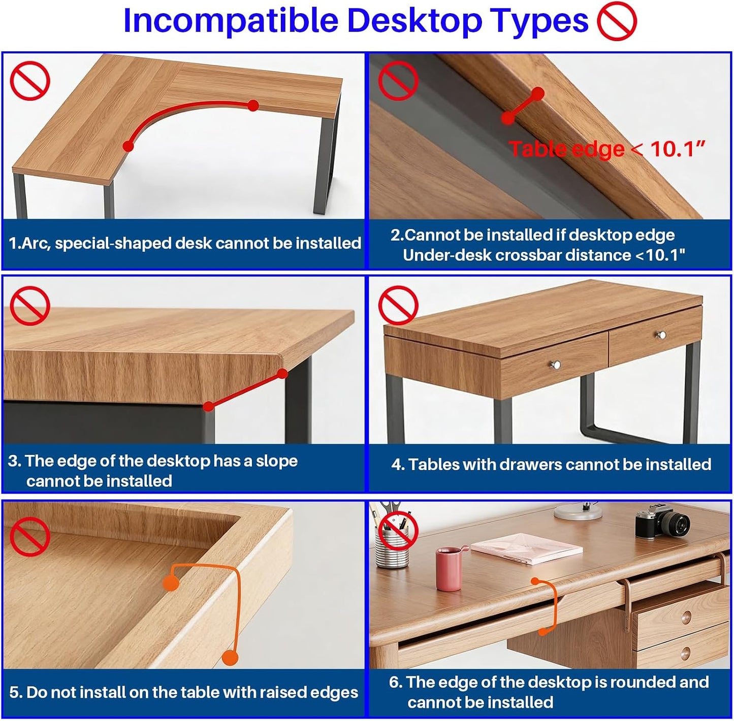 BYMECOST No Drill Under Desk Laptop Mount, Metal Under Desk Storage Shelf | Laptop Storage Tray for Macbook, Mac Mini