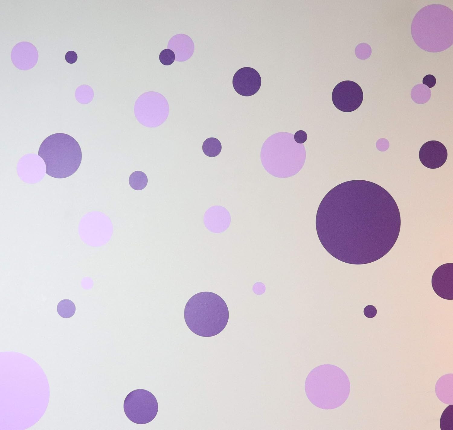 Polka Dot Wall Decals Girls Room Wall Decor Stickers / Dark & Light Purple