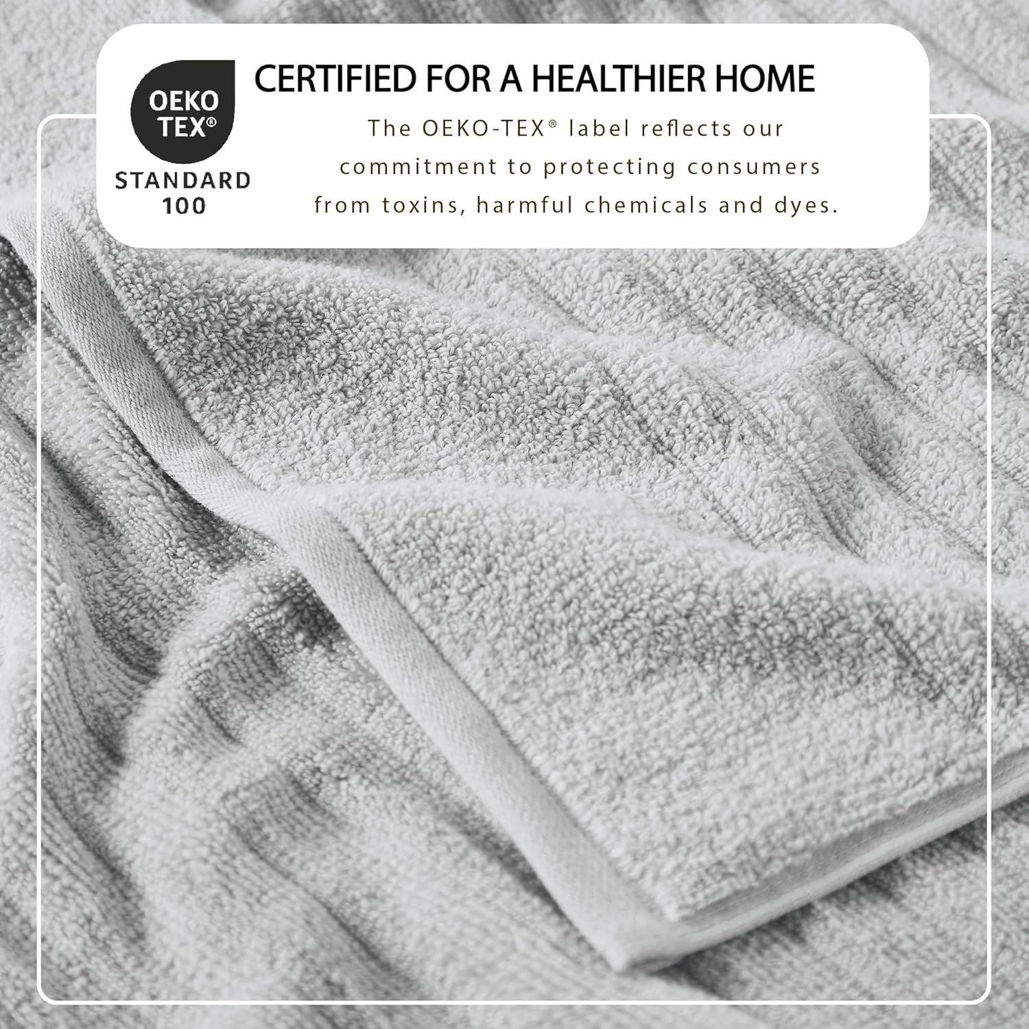 Great Bay Home 4 Pack Bath Towel Set - 100% Cotton Towels - Absorbent & Quick-Dry Towels for Bathroom (Light Blue)