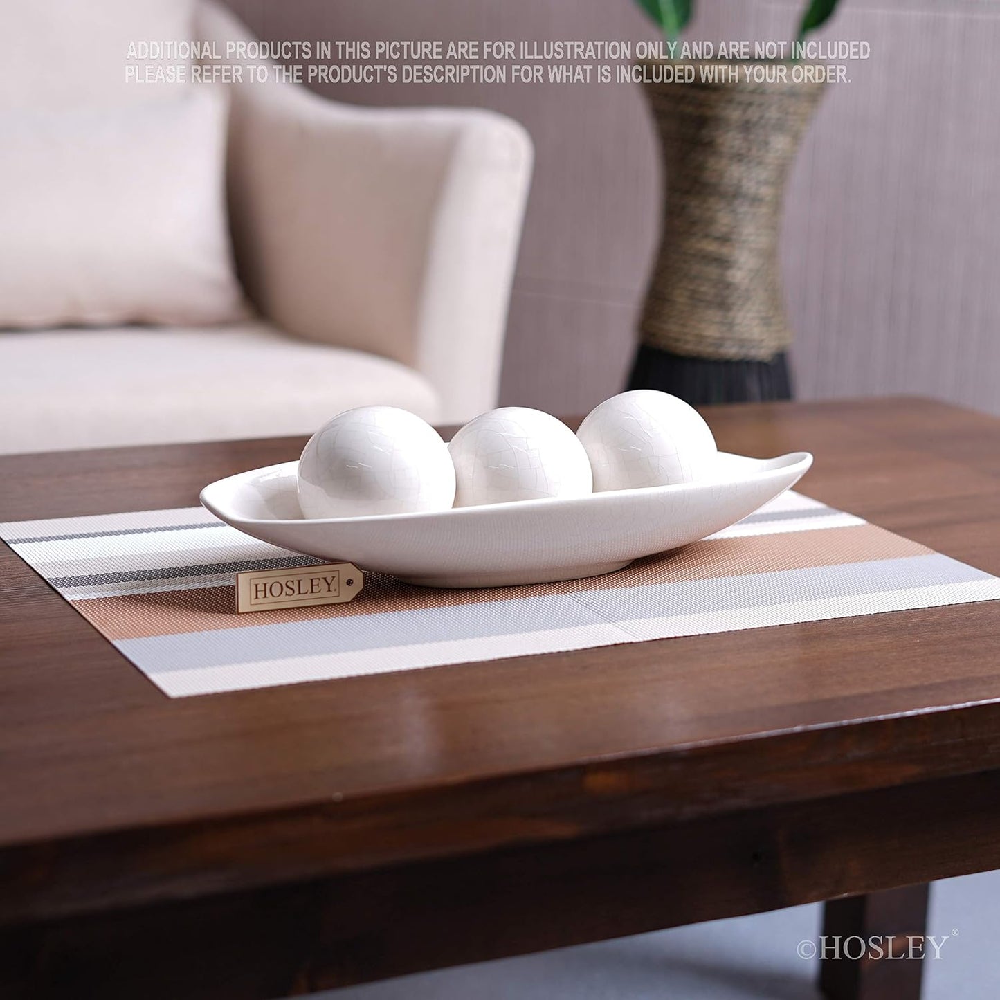Decorative Bowl and Orb Set. GIFT / Crackle Ivory
