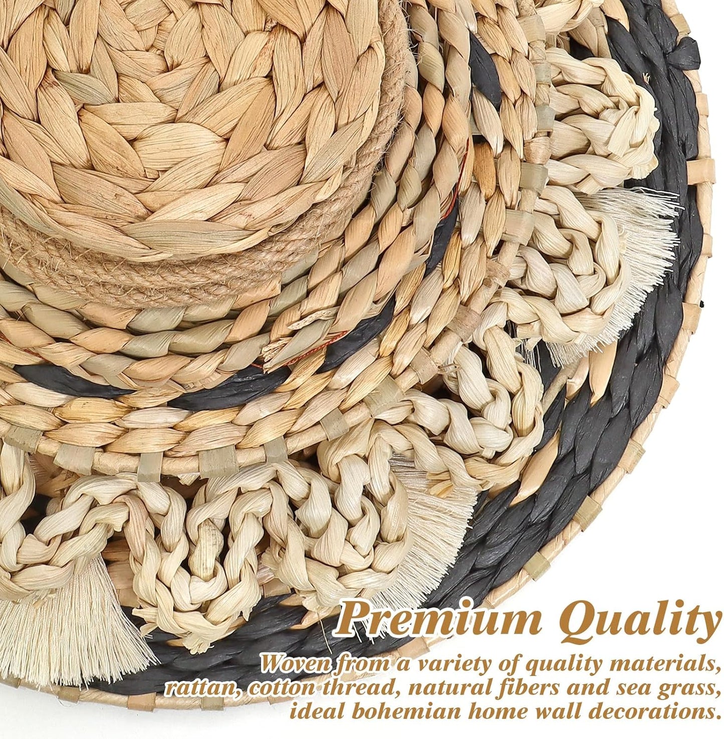 Boho Wall Basket Decor Wicker Woven Wall Basket Decorations Bohemian Handcrafted / Modern / Set of 9