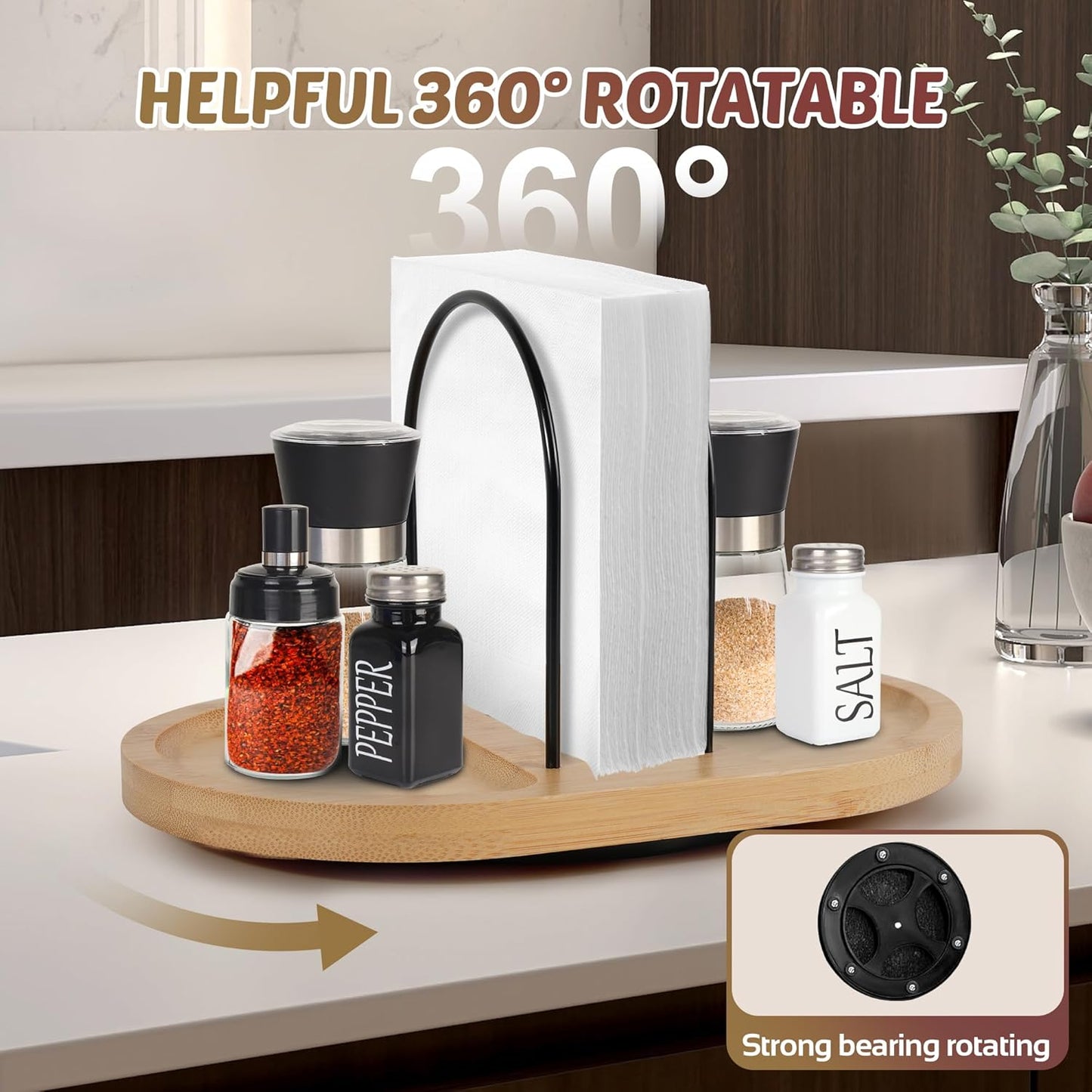 Rotating Napkin Holder / Bamboo