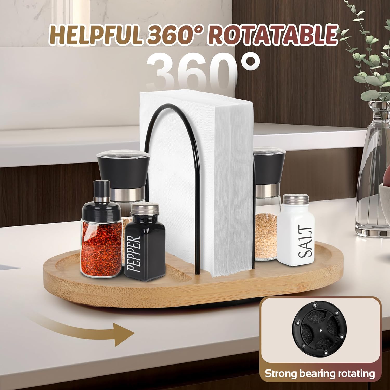 Rotating Napkin Holder / Bamboo