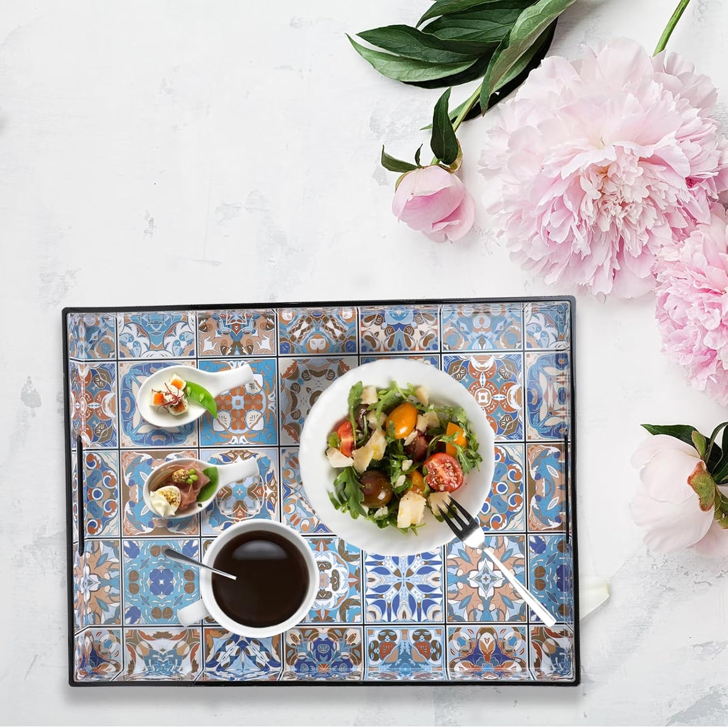Serving Tray / Plastic Decorative Tray / Multi Boho