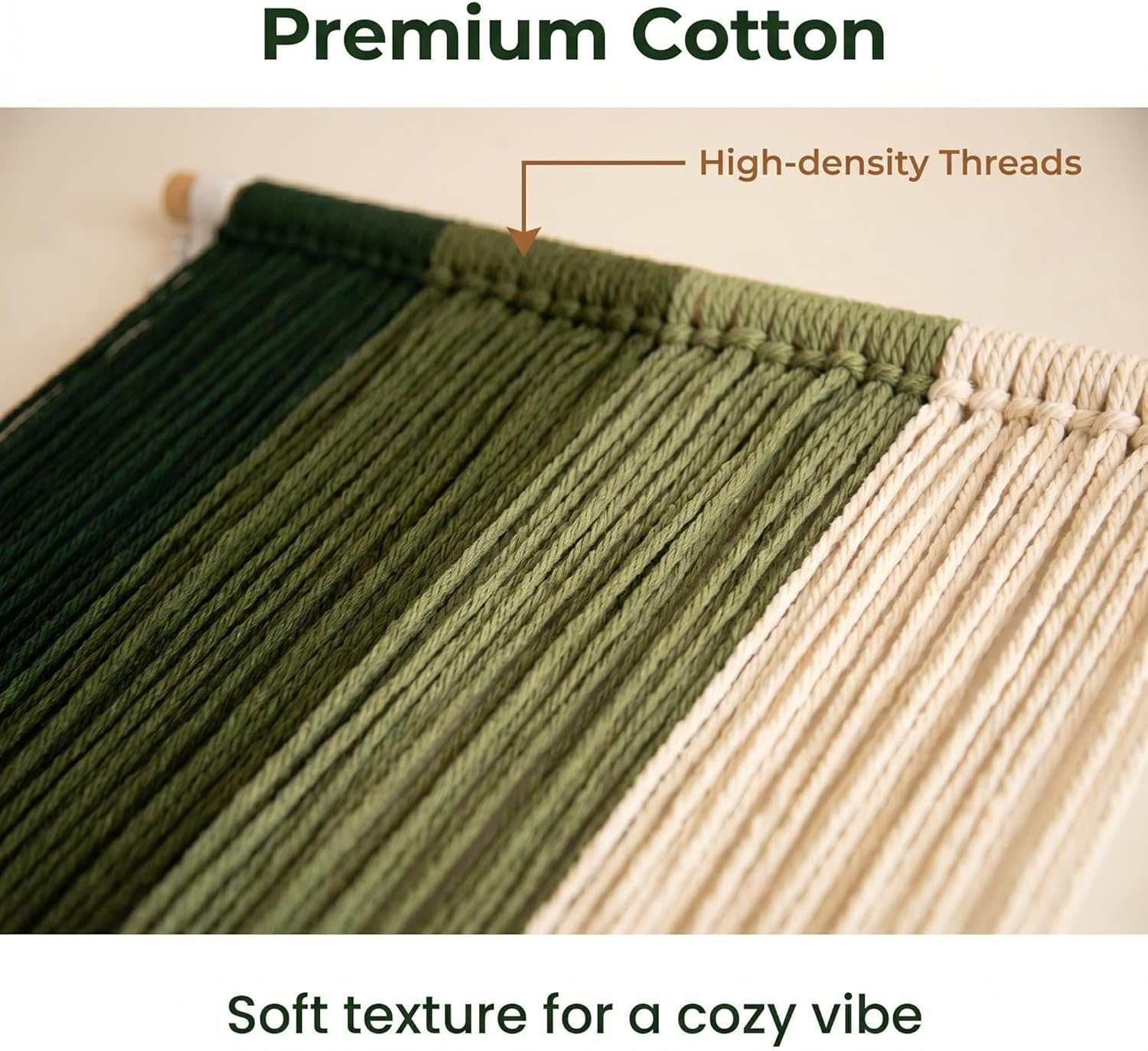 Boho Wall Art Decor Hand Woven Tassel Wall Hanging Tapestry Nordic Home Wall Decoration / Green1