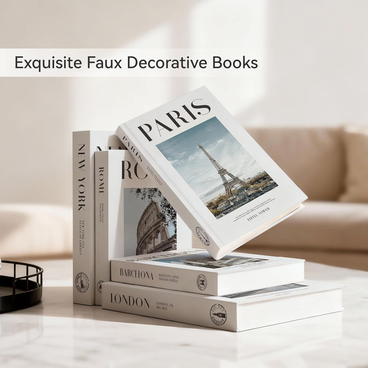 Faux Decorative Books Set / Urban Landmarks / Set of 5