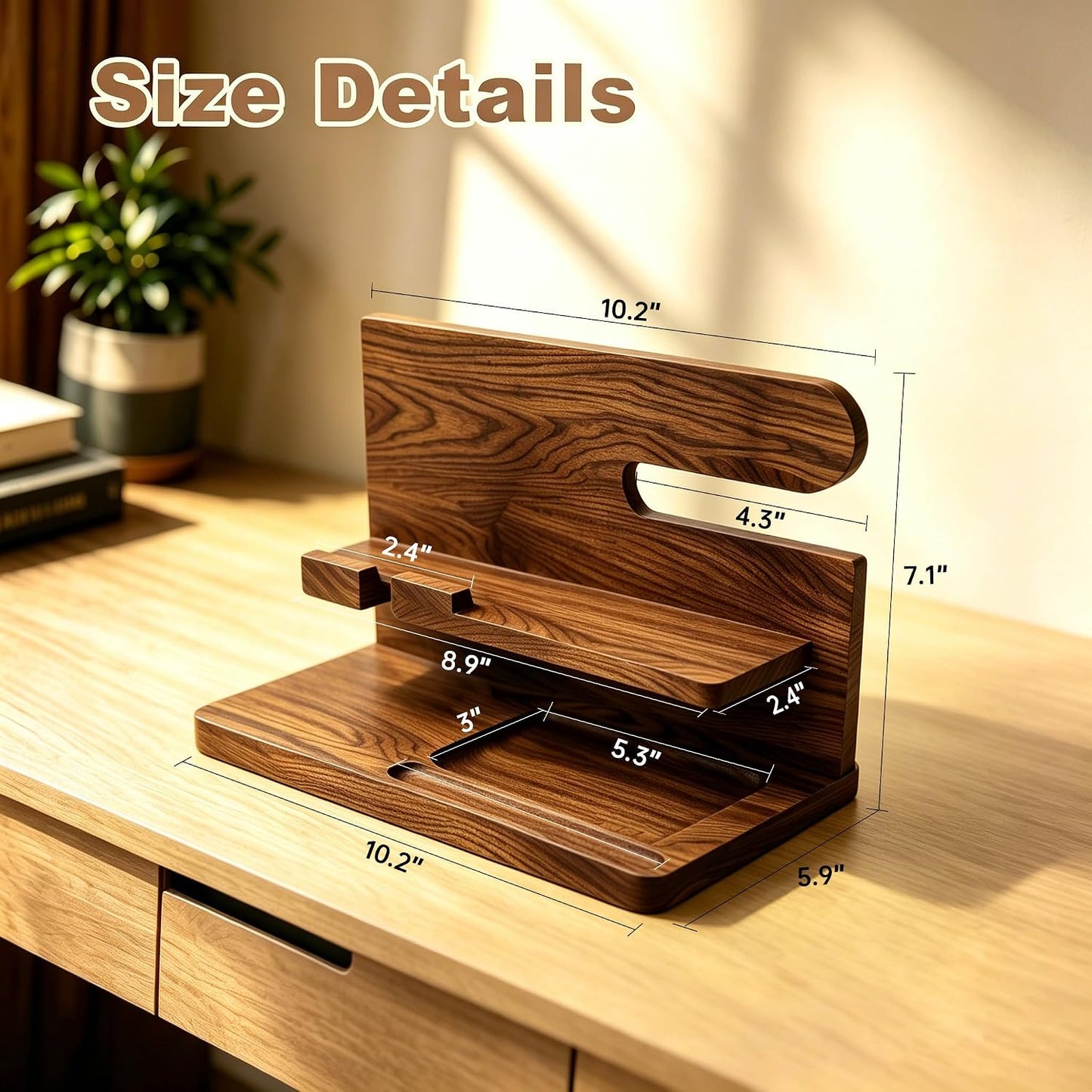 Gifts for Men Wood Phone Docking Station Birthday Gift for Men Valentines Day Gifts Father Gift for Him Boyfriend