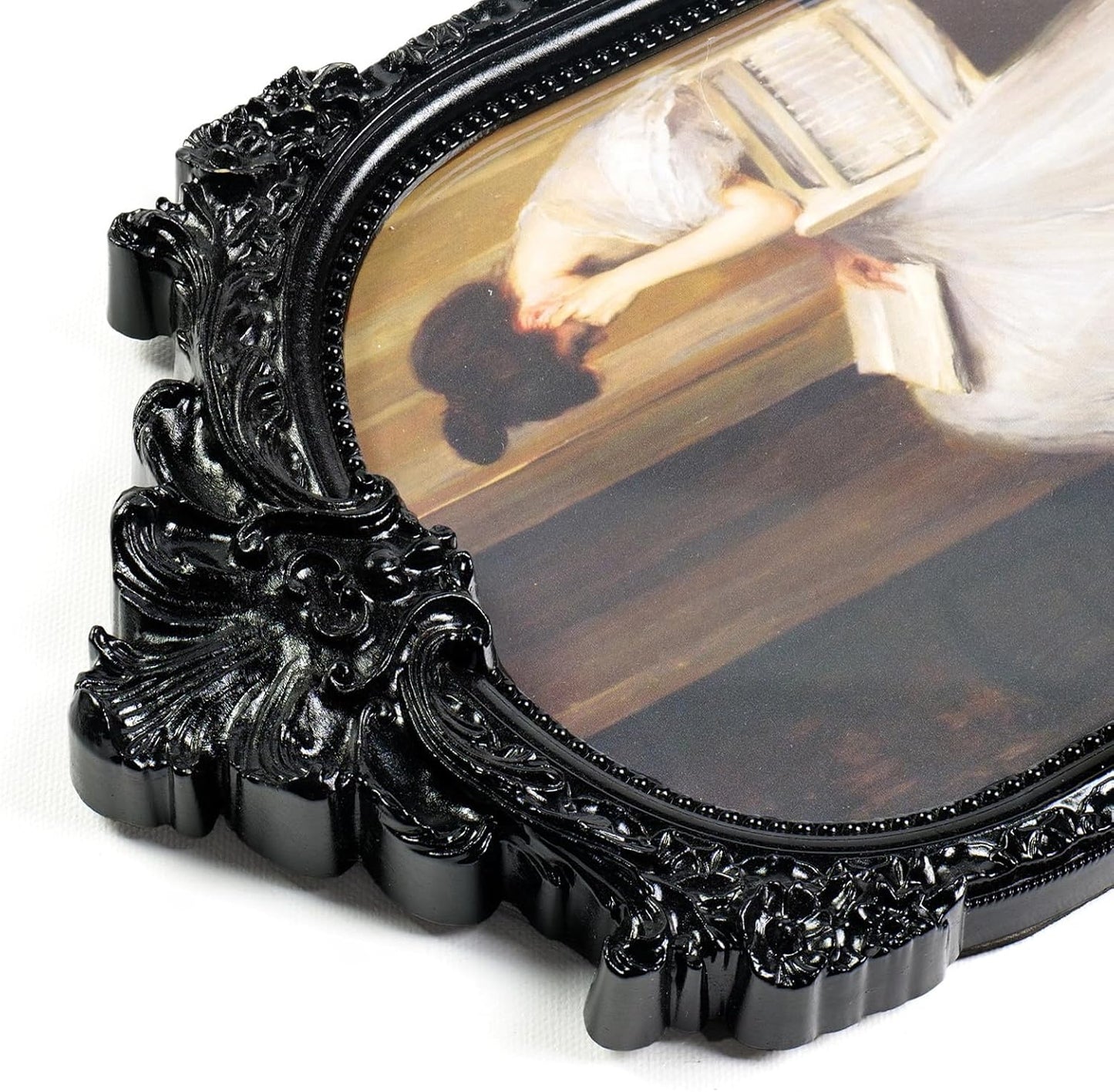 Vintage Picture Frame Black Frame / Black Arch / 5 x 7