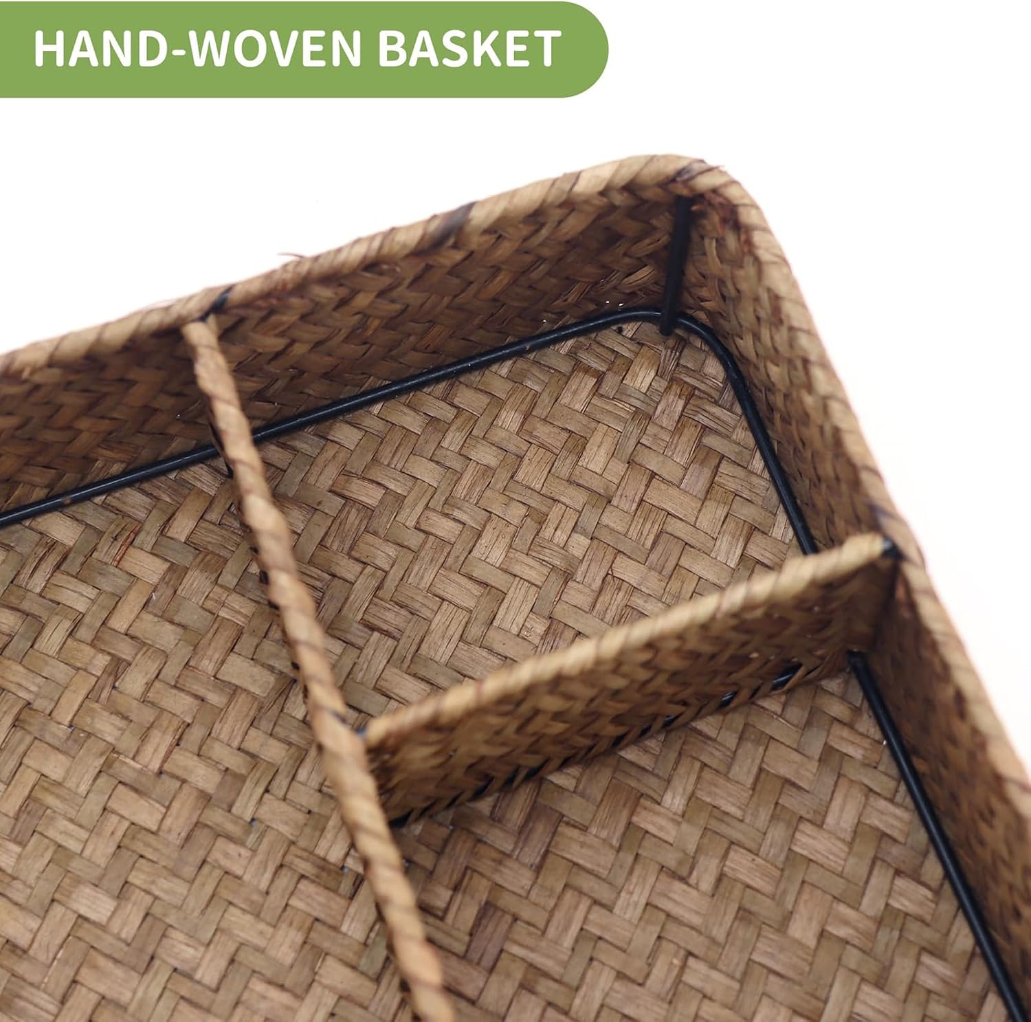 Seagrass Woven Compartment Organizer / Brown