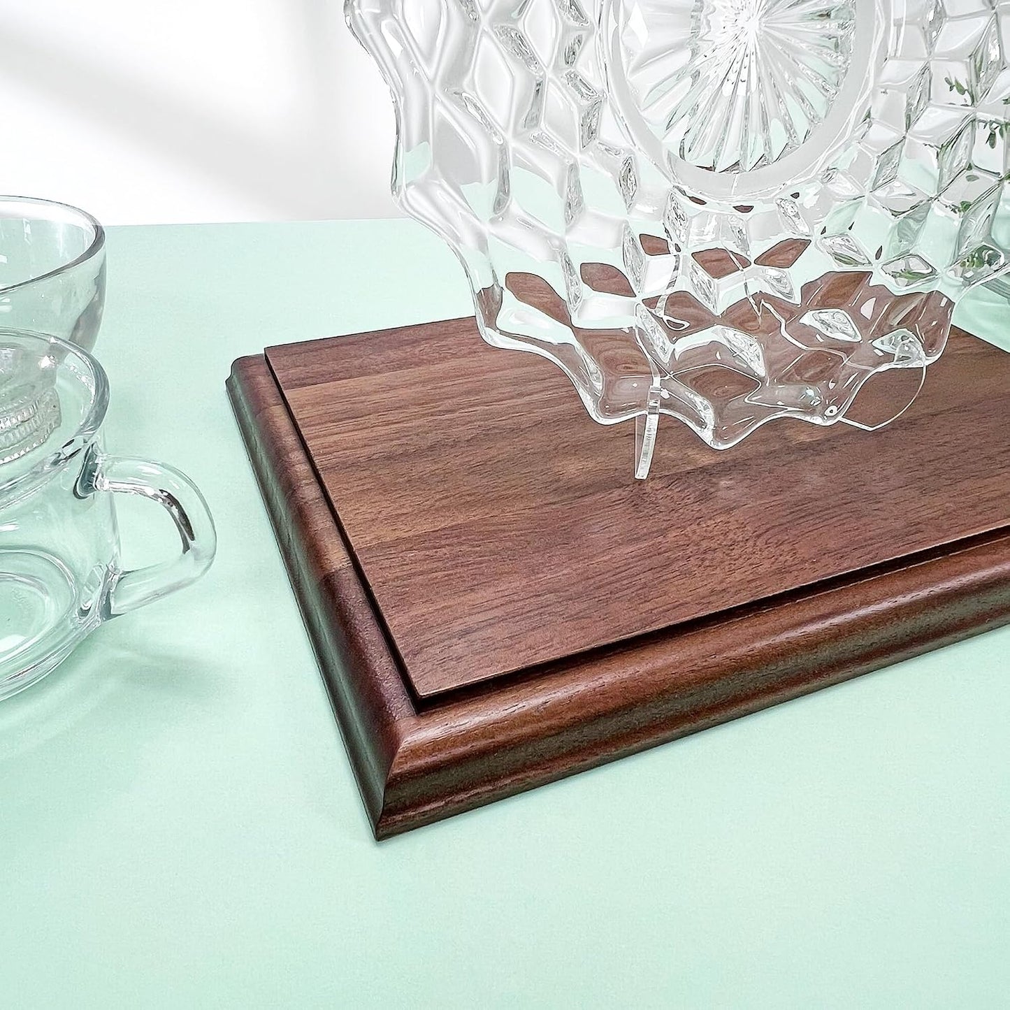 Solid Walnut Rectangular Wood Display Base / 10 x 7 / 0.75