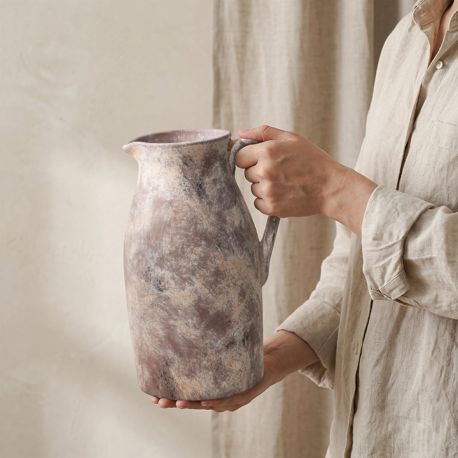 Ceramic Flower Vase / 11"h-terracotta