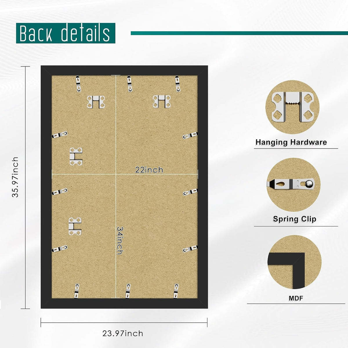 22x34 Black Poster Frame, Picture Frame for Wall, 3 Pack | Fits 18x24 Photos With Mat or 22x34 Without Mat, Vertical or