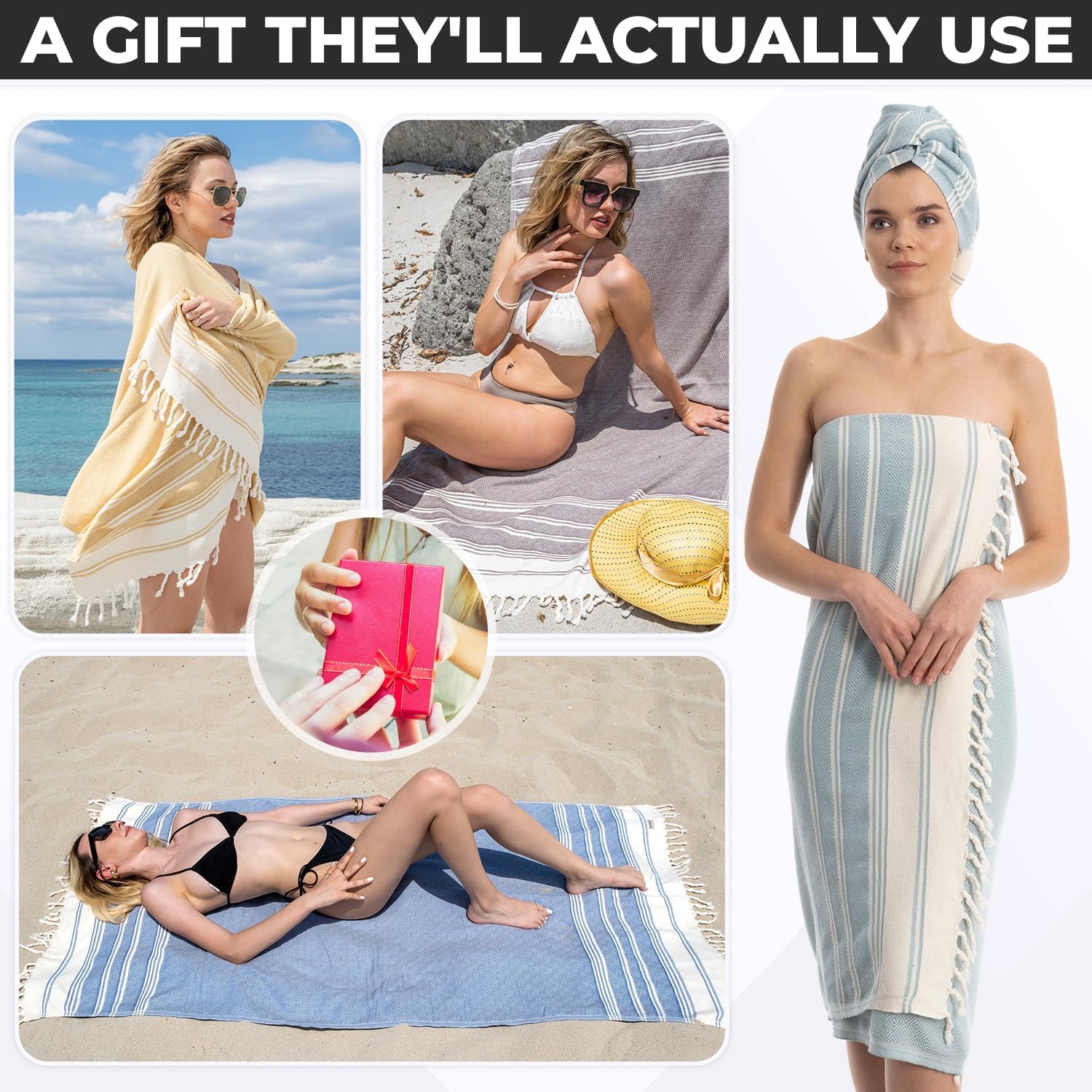 DEMMEX Organic Diamond Turkish Bath & Beach Towel | 100% Oeko-TEX Certified Turkish Cotton, Ultra-Soft, Quick-Dry