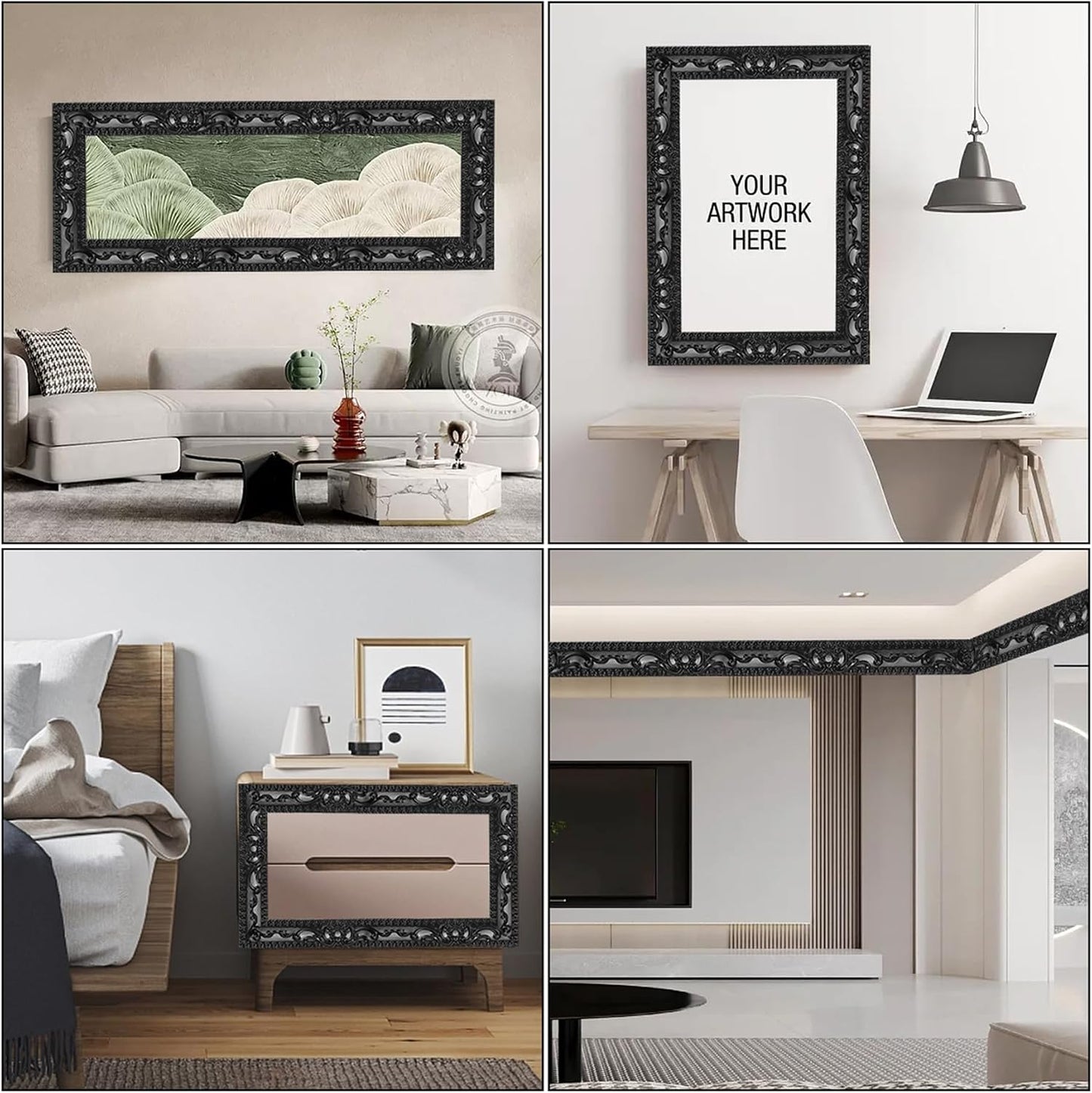 Self Adhesive Peel and Stick Molding Ceiling Molding / Black
