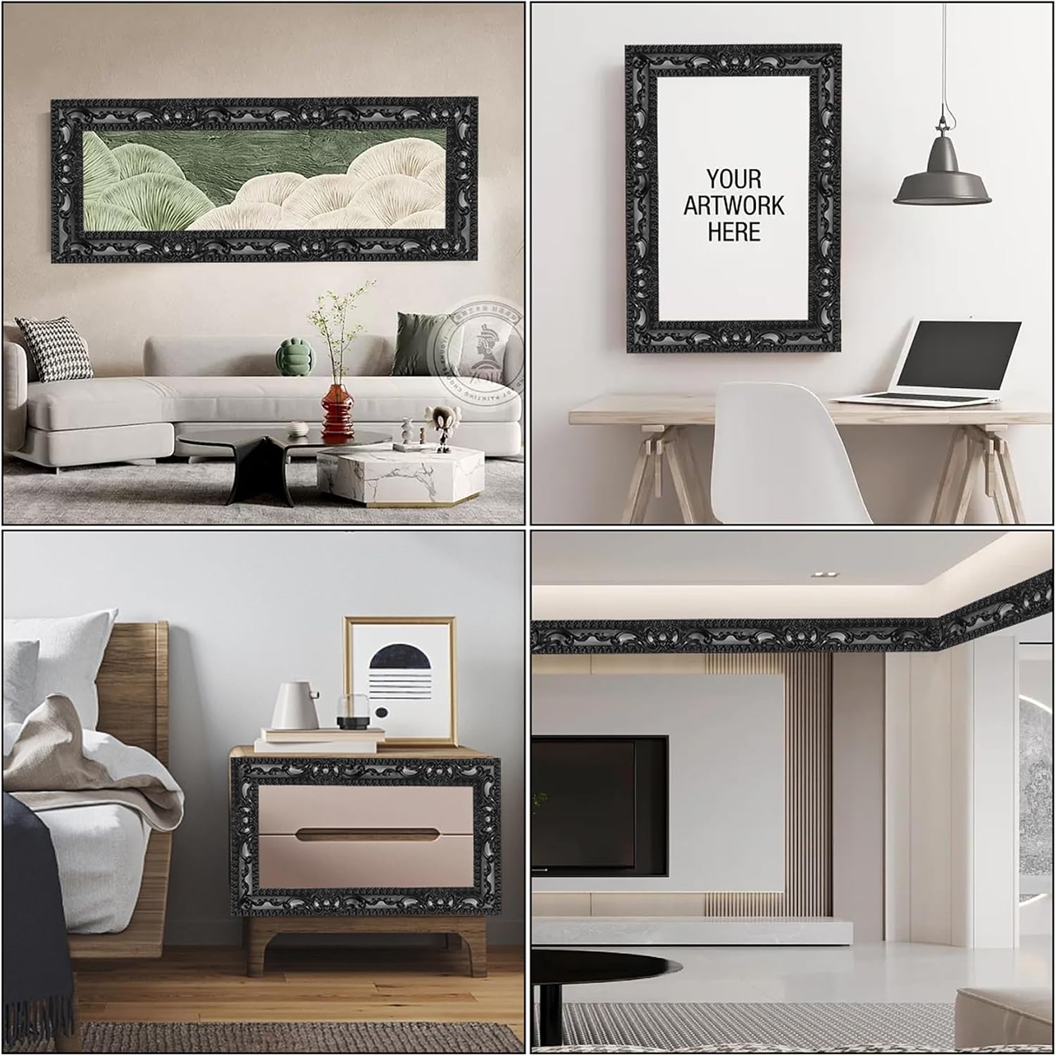 Self Adhesive Peel and Stick Molding Ceiling Molding / Black