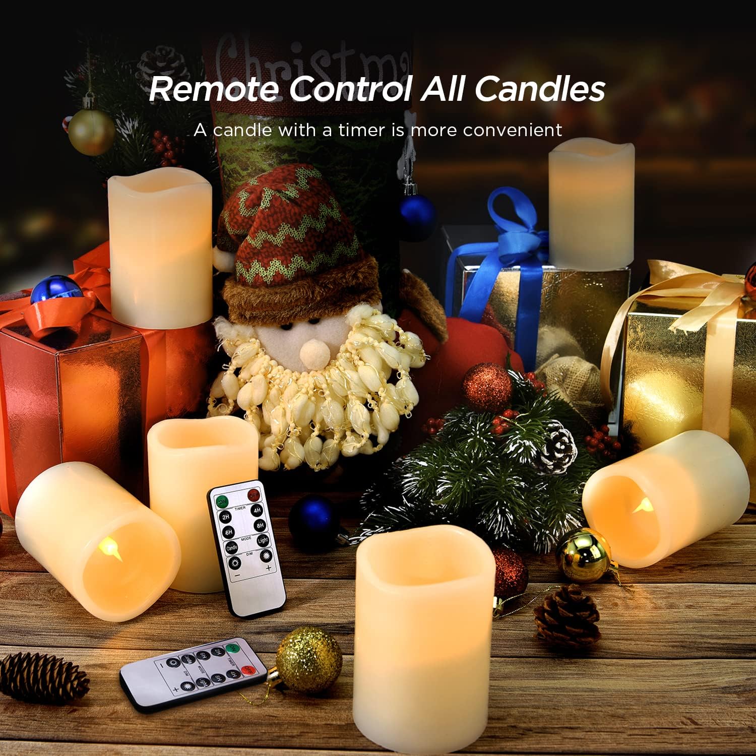 Hausware Flameless Candles Battery Operated Candles Set of 12 (D: 3" x H: 4") Real Wax Pillar Flickering Candles LED