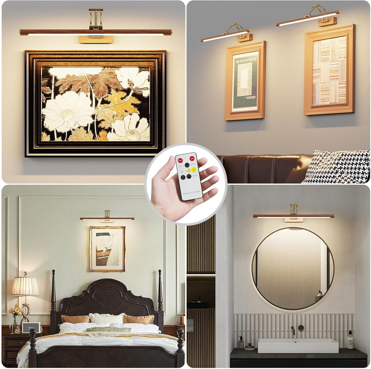 Wireless Picture Lights for Wall Rechargeable,16 inch Battery Operated Art Light for Paintings,3CCT Dimmable with