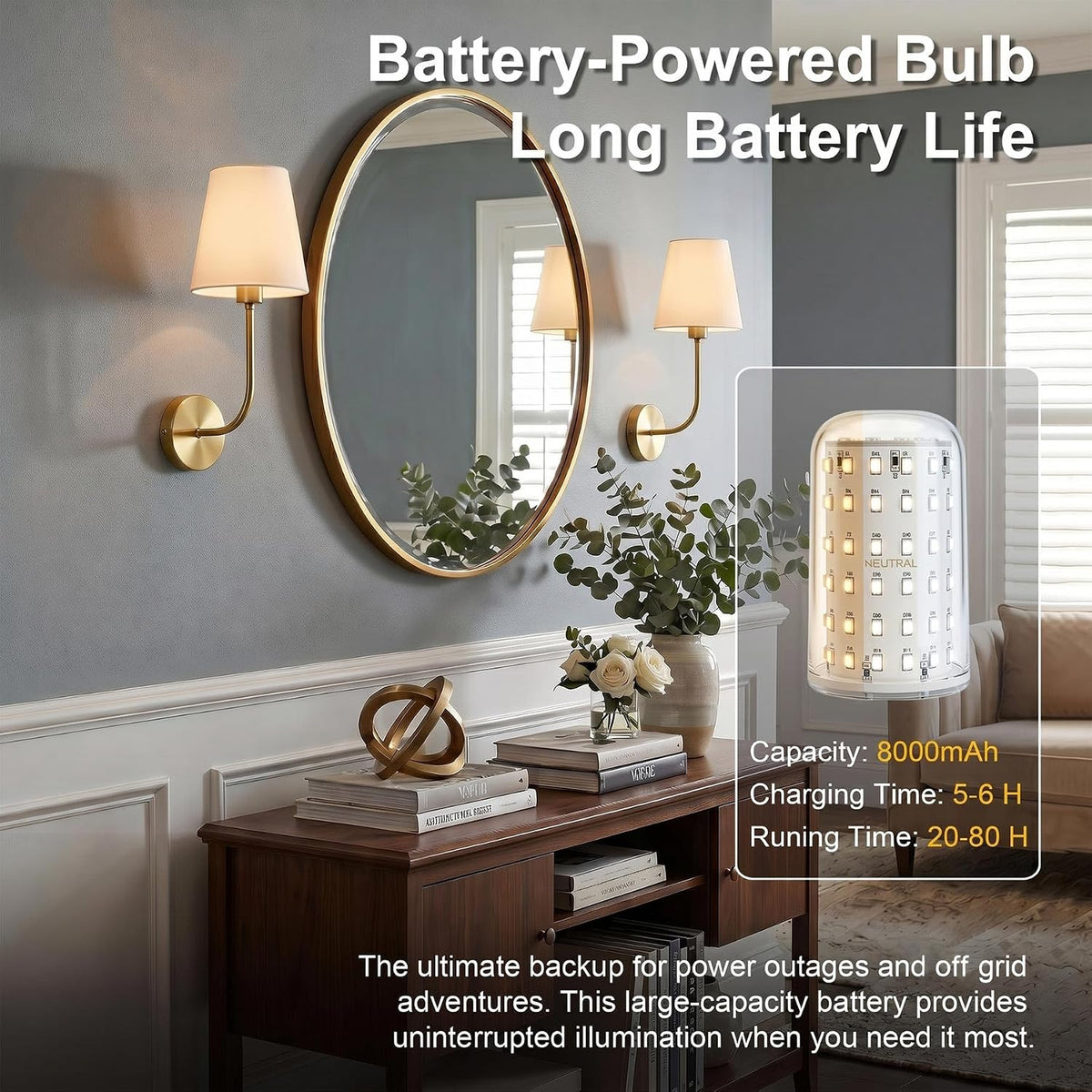 Gold Battery Operated Wall Light Set of Two, Wireless Wall Sconces with Remote Control & 3 CCT Color Temperature