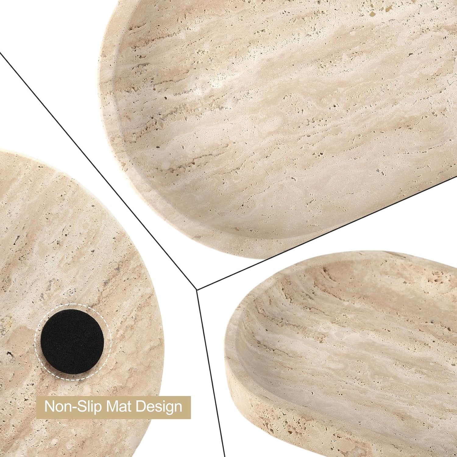 Marble Tray / Marble Storage Trays for Perfume / Travertine / 10 x 5 x 0.7 / Natural